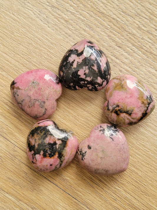 Rhodonite Heart Crystal Carving - Healing Crystal - Home Decor - 25g - Intuitively picked