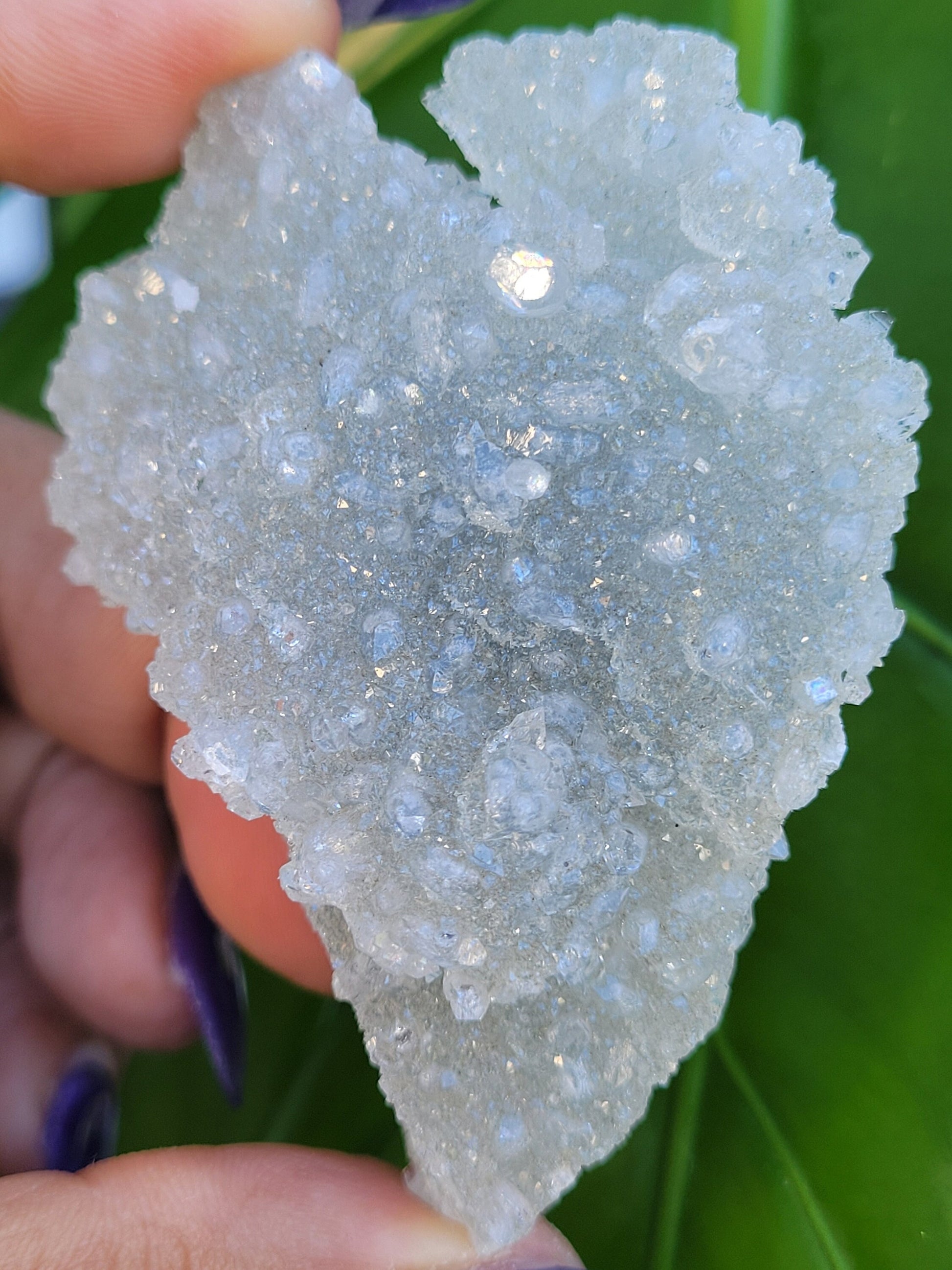 Gorgeous HQ Diamond Apophyllite on Blue Chalcedony - India - Crystal Specimen - Crystal Collector - Home Decor - Gift