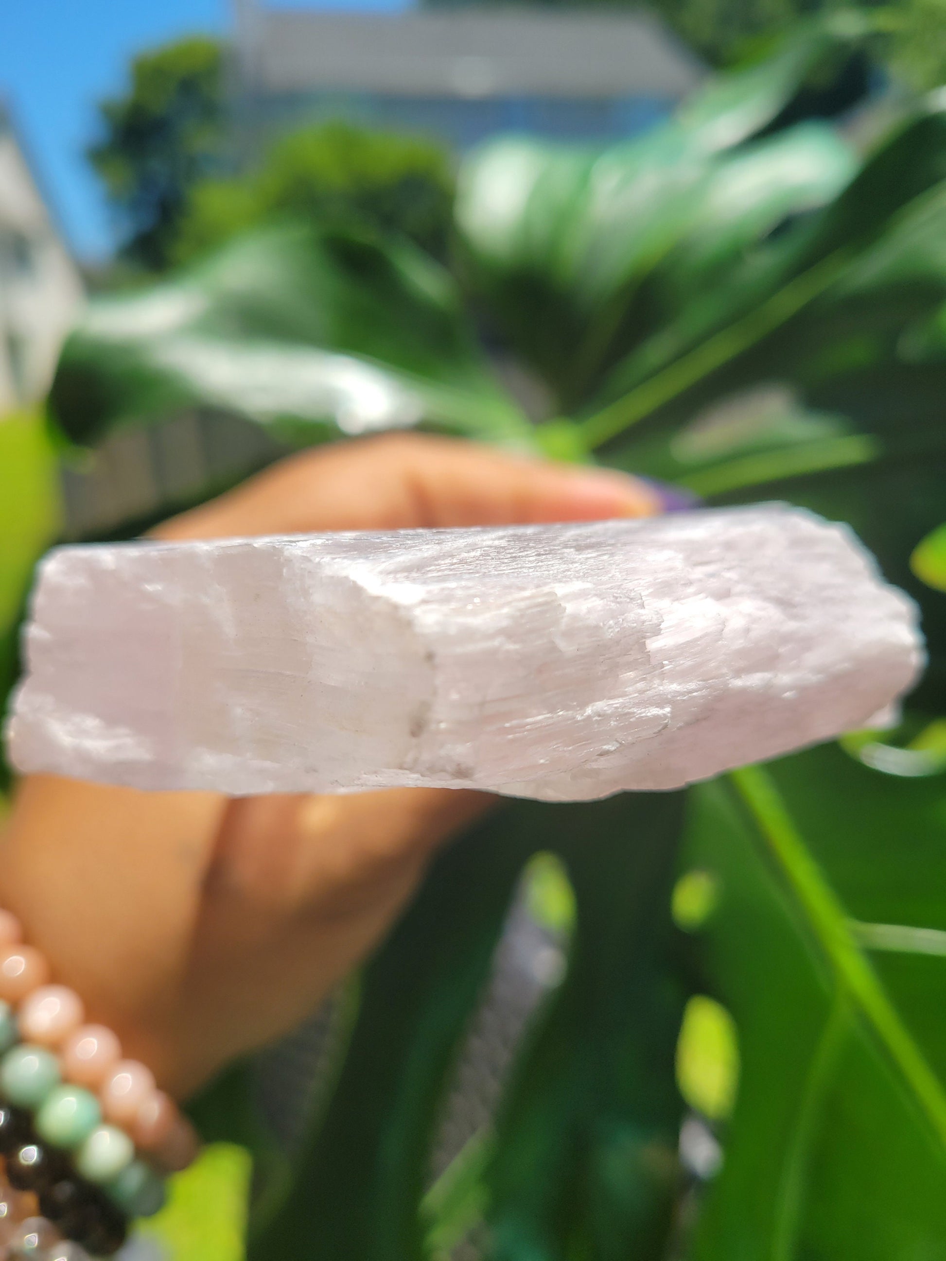 Selenite Crystal Slab with phantoms | Cleansing Purifying Recharging | Home Decor | Birthday Valentines Day Love Gift Ideas | Crown Chakra