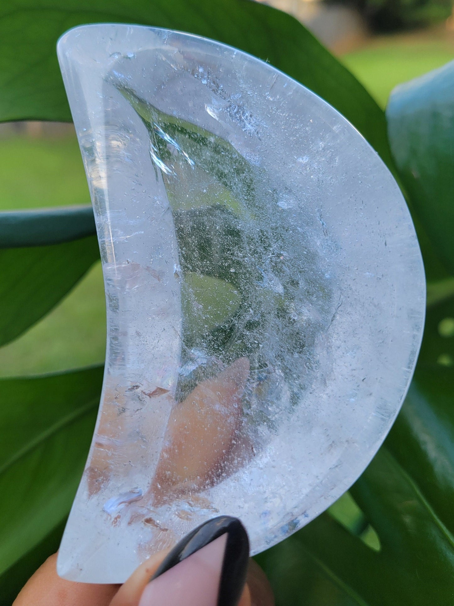 Stunning Clear Quartz Crystal - Moon Bowl Carving - Crystal Collector - Gift - Home Decor