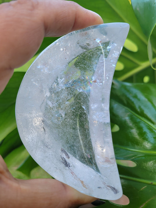 Stunning Clear Quartz Crystal - Moon Bowl Carving - Crystal Collector - Gift - Home Decor