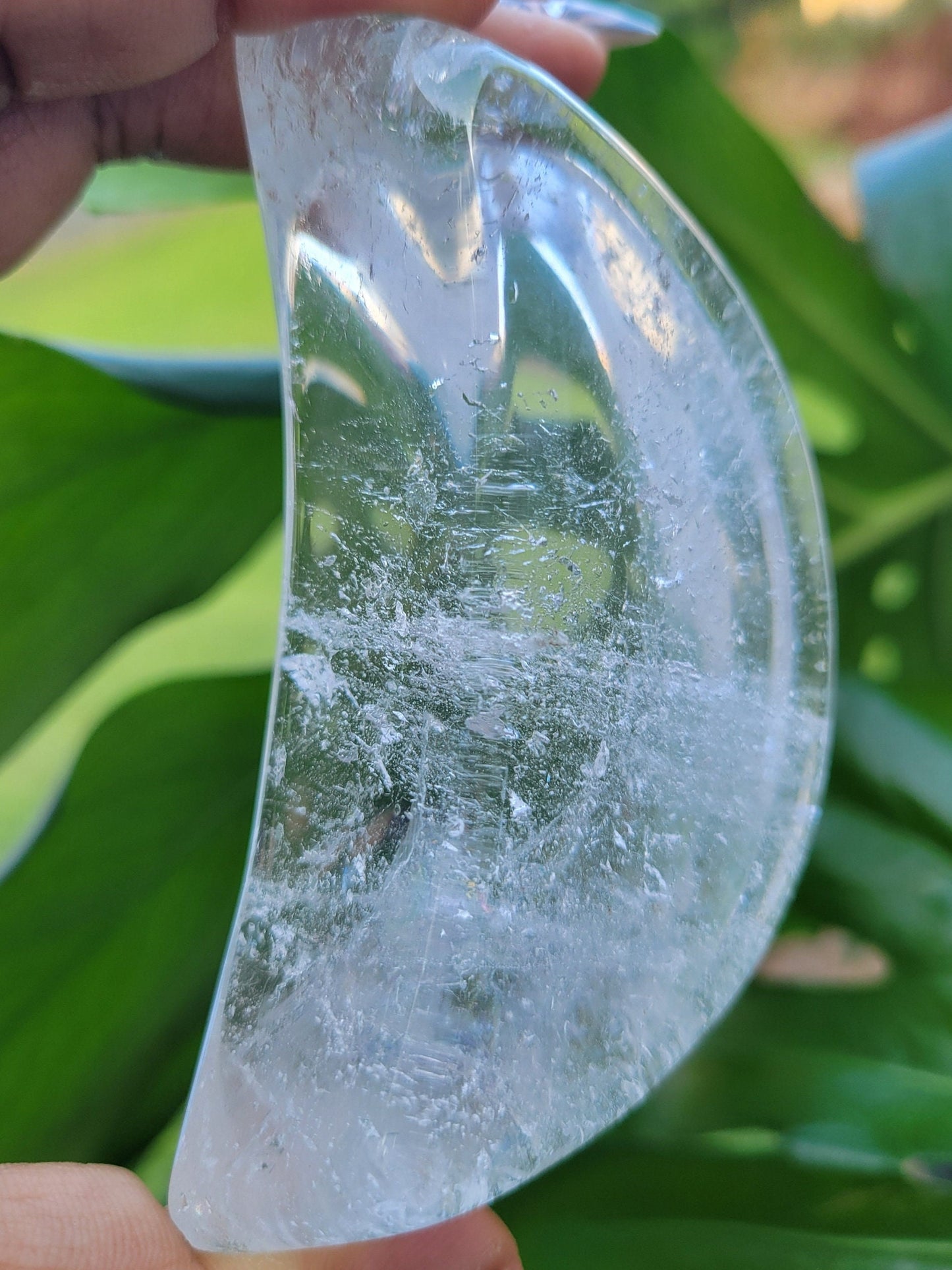 Stunning Clear Quartz Crystal Moon Bowl Carving - Crystal Collector - Gift - Home Decor
