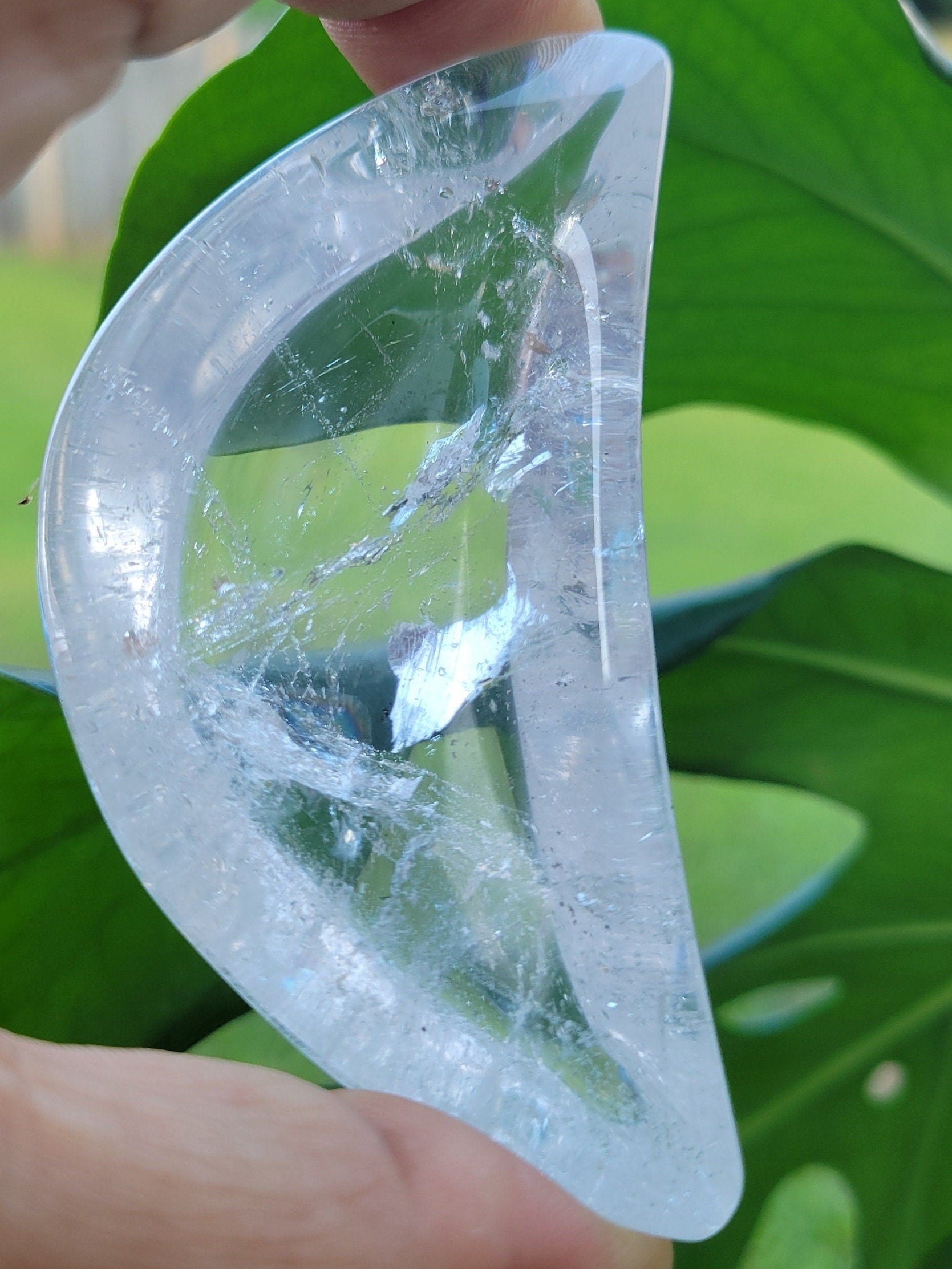 Stunning Clear Quartz Crystal - Moon Bowl Carving - Crystal Collector - Gift - Home Decor
