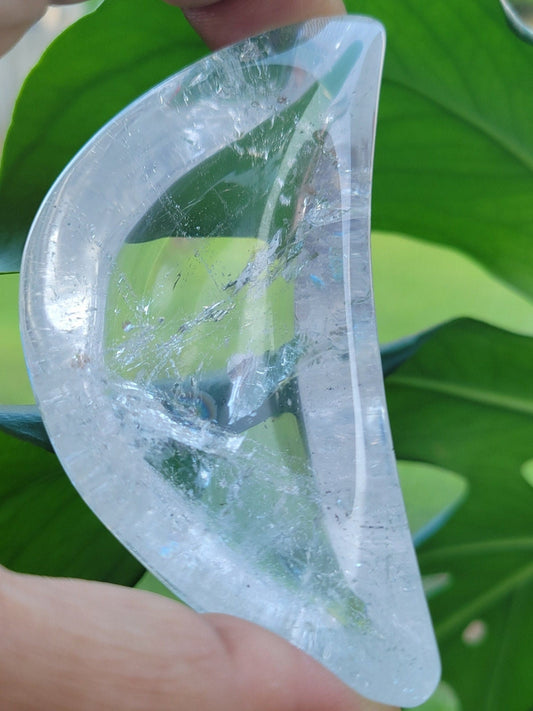 Stunning Clear Quartz Crystal - Moon Bowl Carving - Crystal Collector - Gift - Home Decor