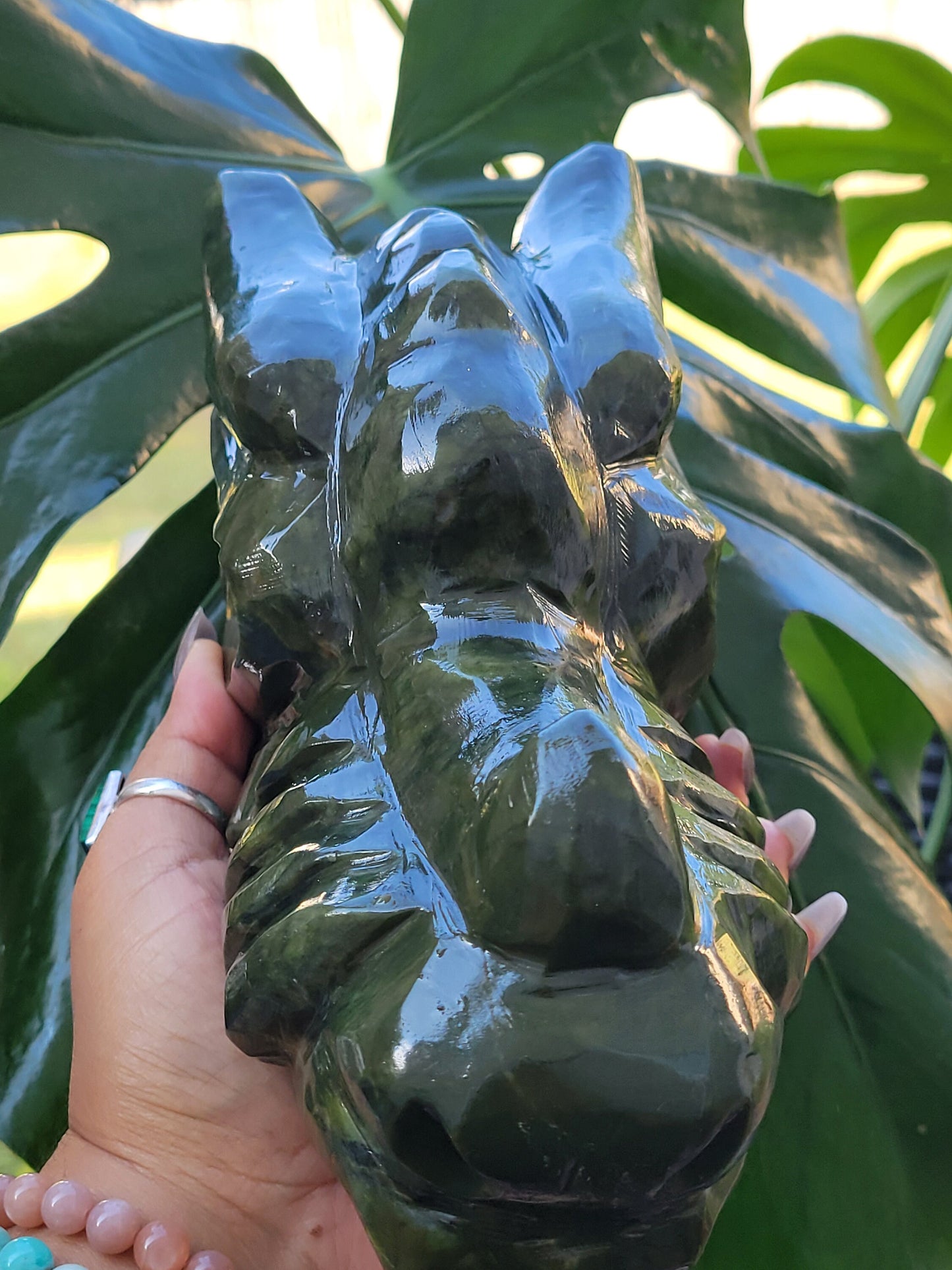 New Jade Master Carving Dragon Head | Home Decor | Crystal Collector | Dragon Collector | Birthday Christmas Gift Ideas | Green | 8lbs