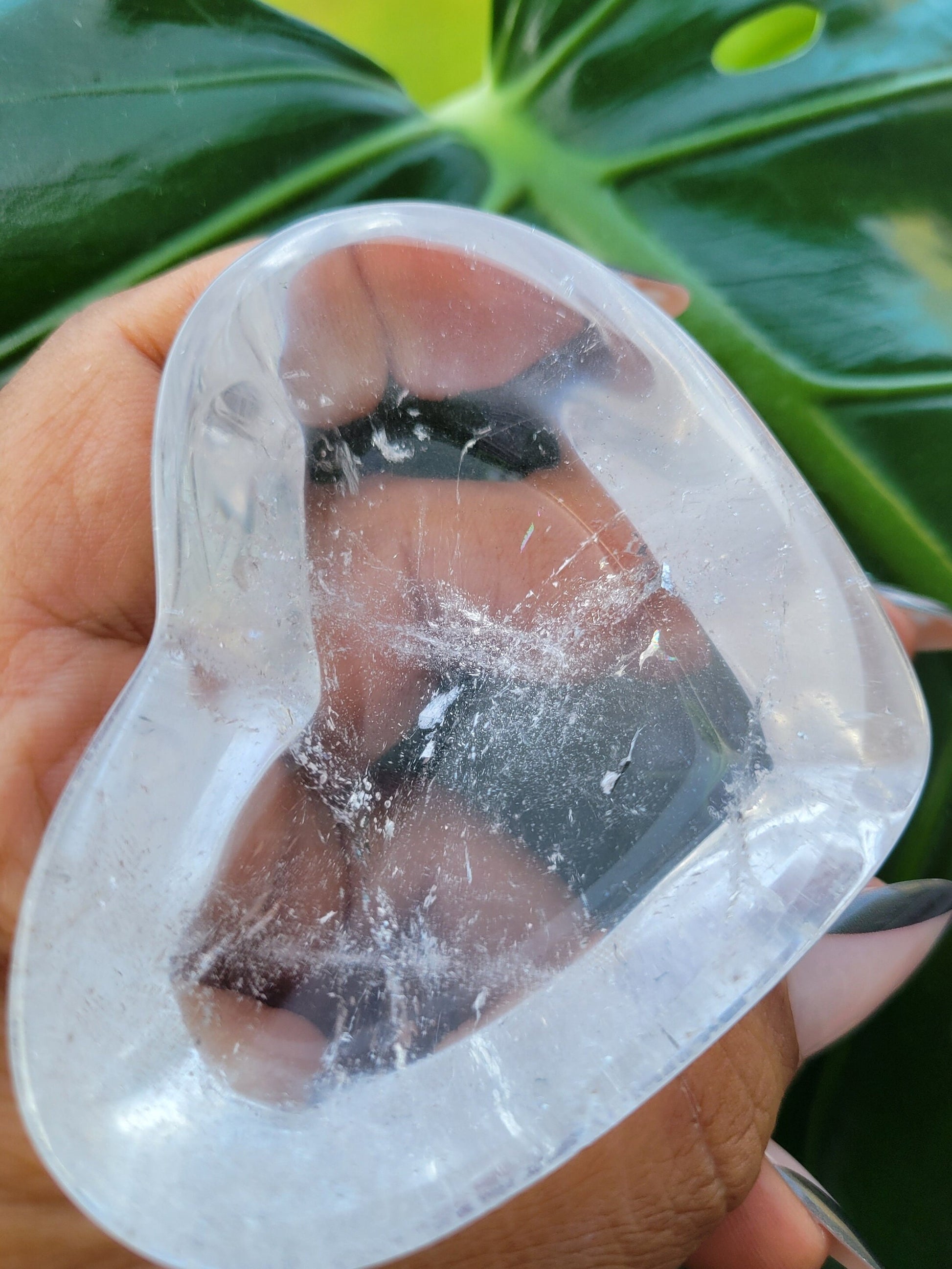Stunning Clear Quartz Crystal - Heart Bowl Carving - Crystal Collector - Gift - Home Decor