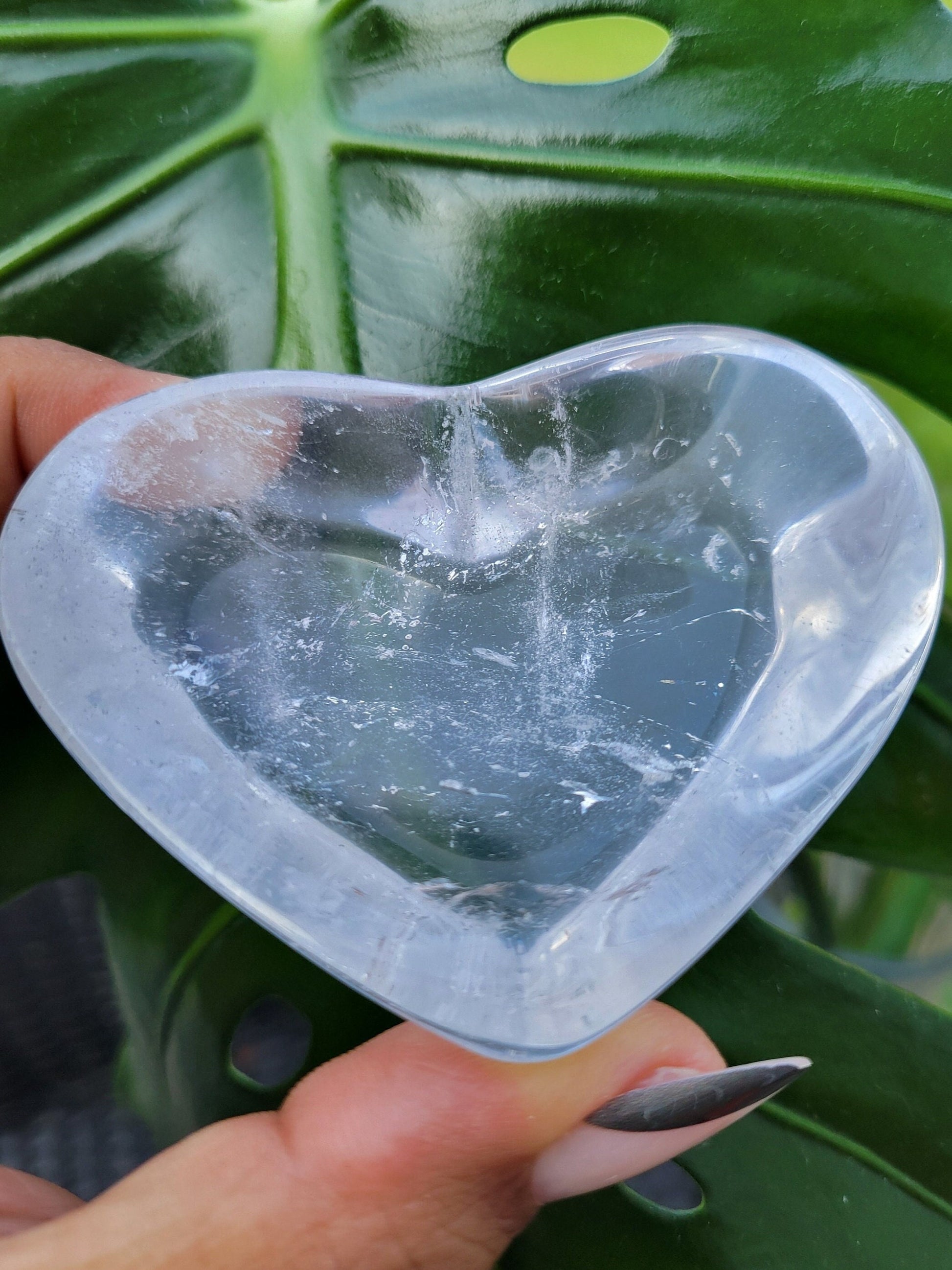 Stunning Clear Quartz Crystal - Heart Bowl Carving - Crystal Collector - Gift - Home Decor
