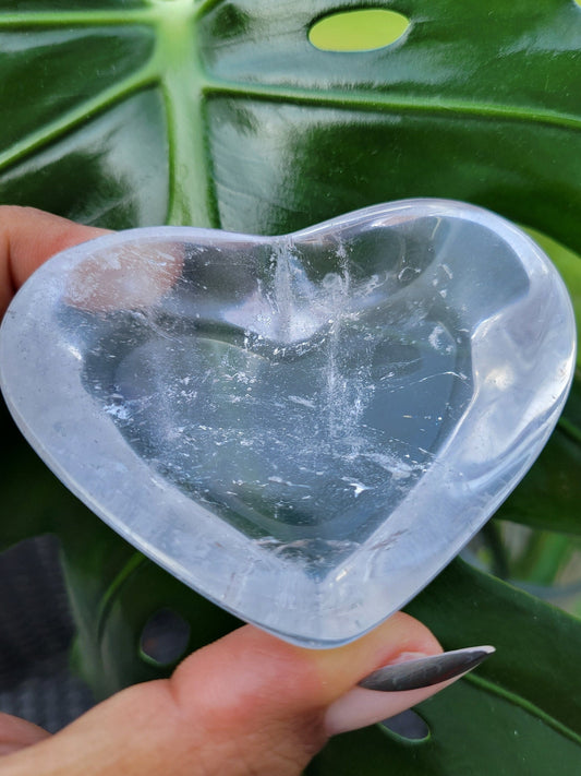 Stunning Clear Quartz Crystal - Heart Bowl Carving - Crystal Collector - Gift - Home Decor