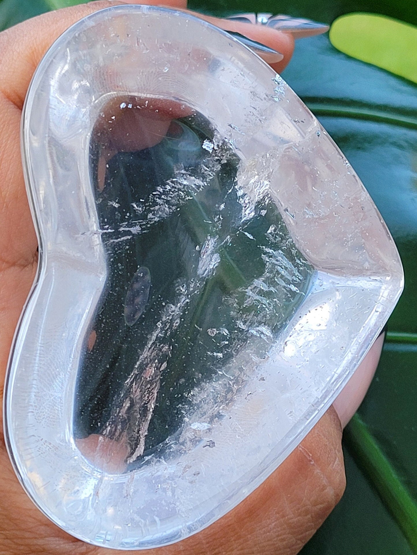 Stunning Clear Quartz Crystal - Heart Bowl Carving - Crystal Collector - Gift - Home Decor