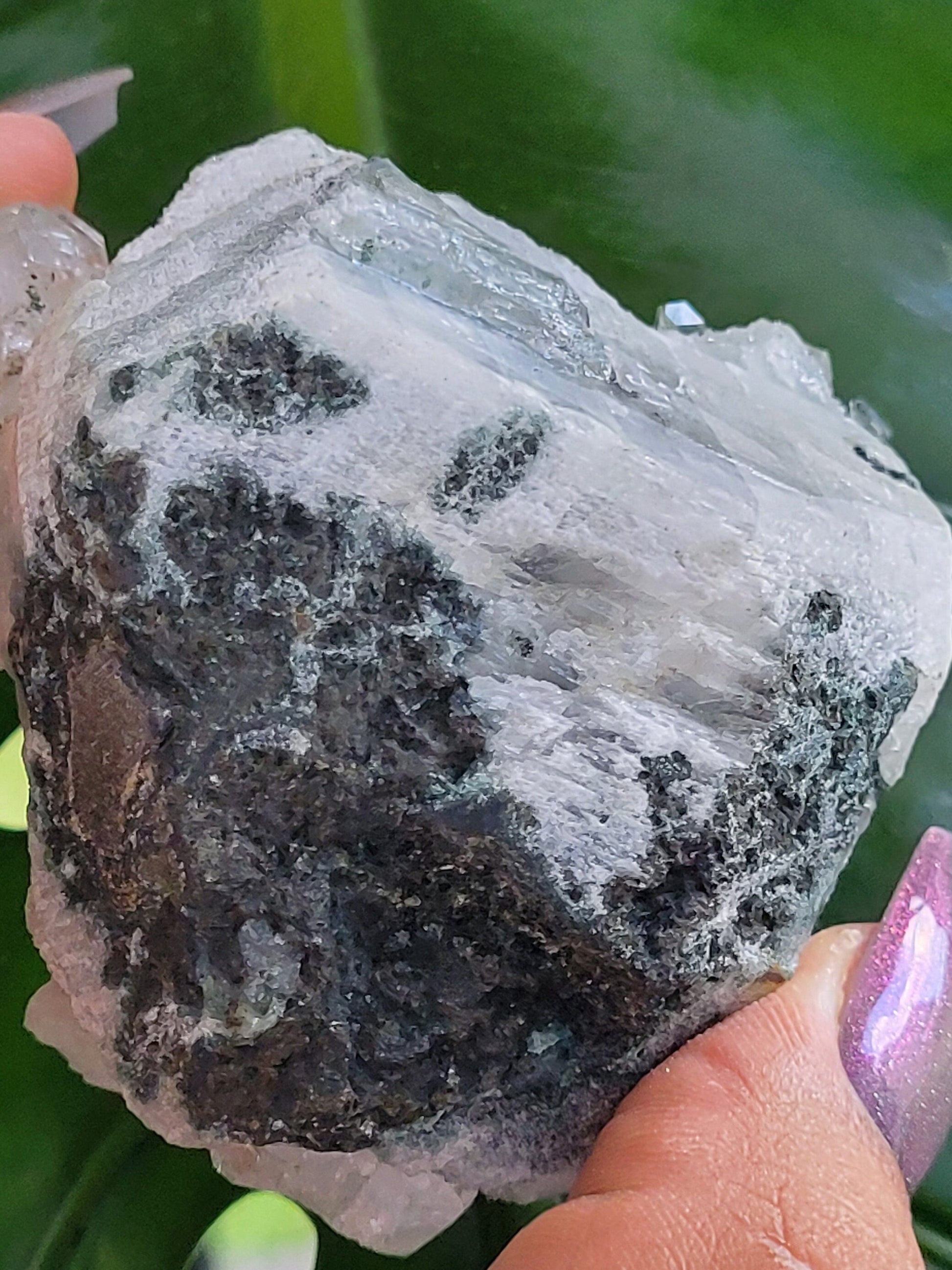 Gorgeous HQ Diamond Apophyllite with Peach Stilbite on Blue Chalcedony - India - Crystal Specimen - Crystal Collector - Home Decor - Gift