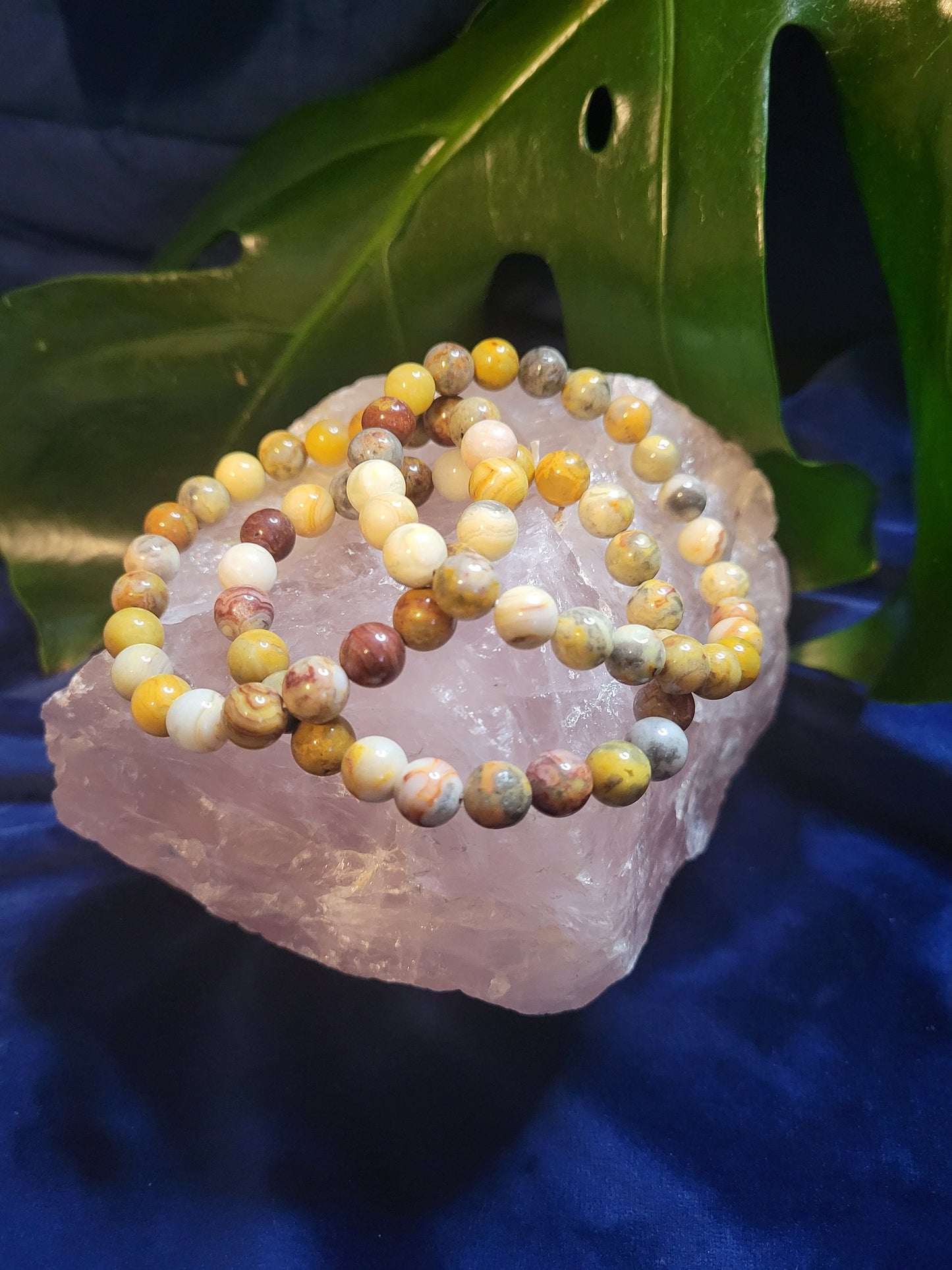 High Quality Crystal Beaded Bracelet - Crazy Lacy Agate Crystal