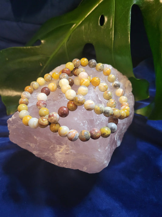 High Quality Crystal Beaded Bracelet - Crazy Lacy Agate Crystal