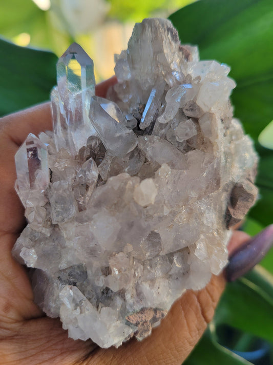 Stunning Pink Lemurian Colombian Quartz Cluster with Chlorite | Crystal Collector |High Quality | Home Decor|Heart Chakra|Love You Gift|Pink