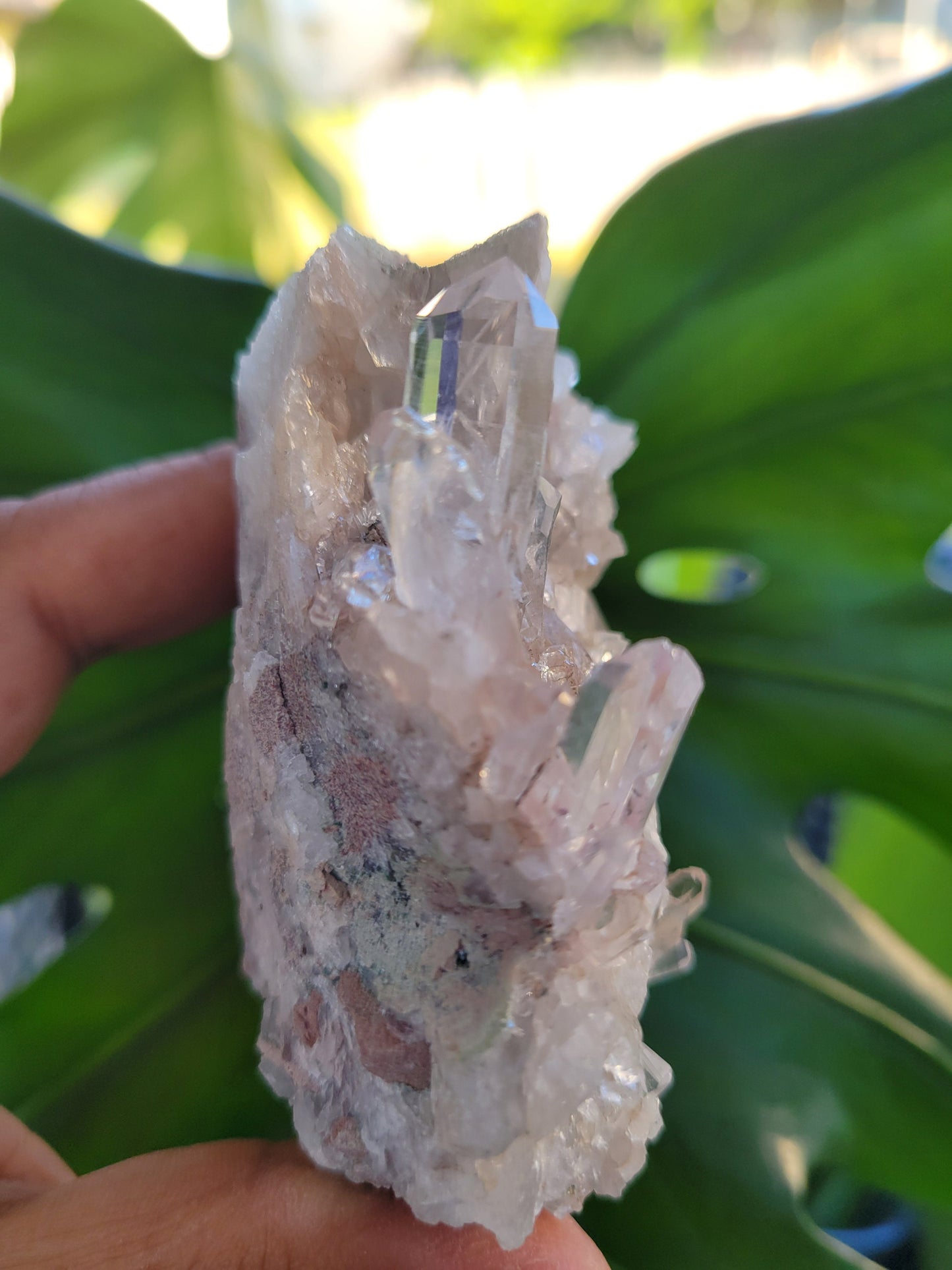 Stunning Pink Lemurian Colombian Quartz Cluster with Chlorite | Crystal Collector |High Quality | Home Decor|Heart Chakra|Love You Gift|Pink