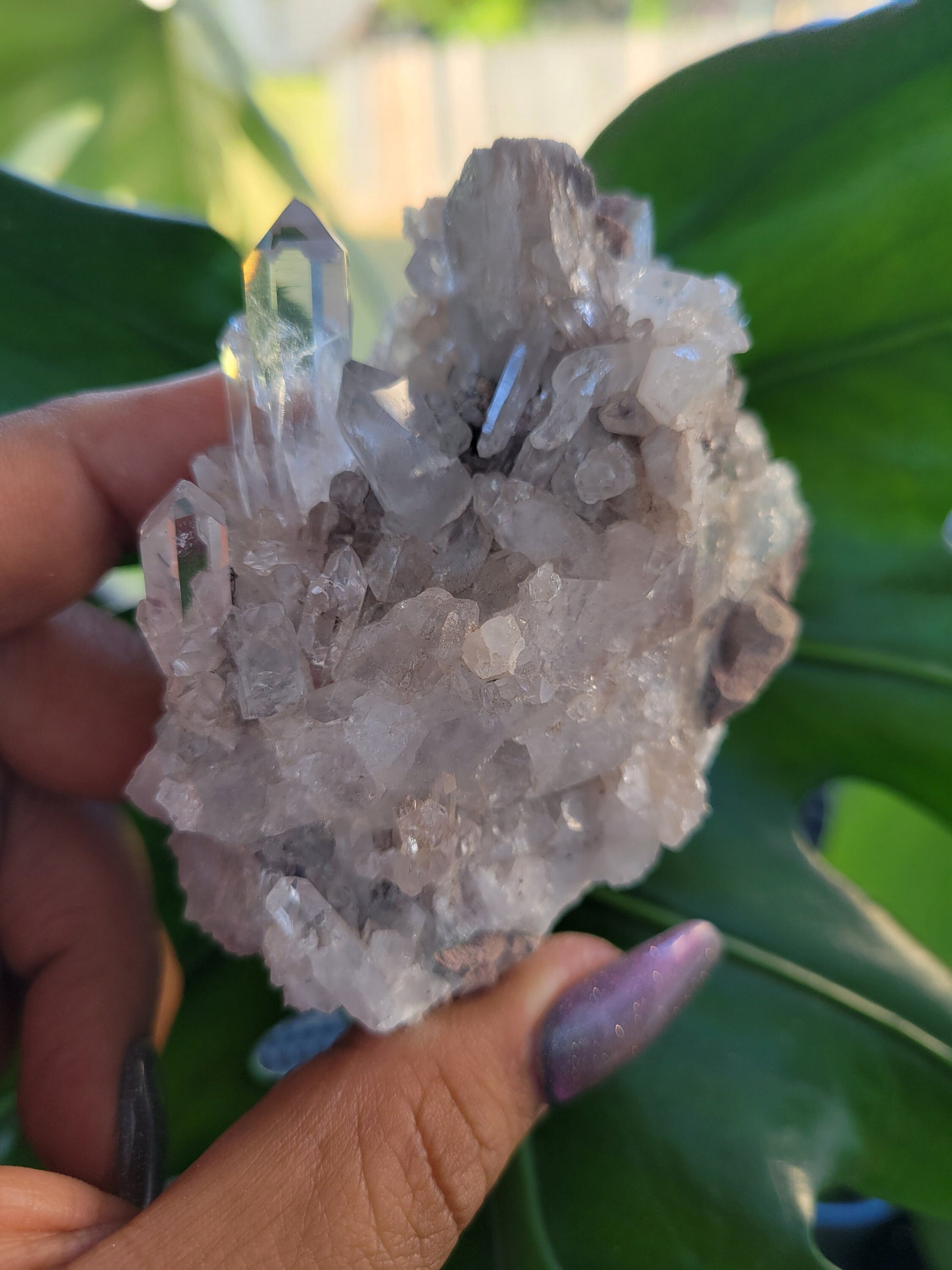 Stunning Pink Lemurian Colombian Quartz Cluster with Chlorite | Crystal Collector |High Quality | Home Decor|Heart Chakra|Love You Gift|Pink