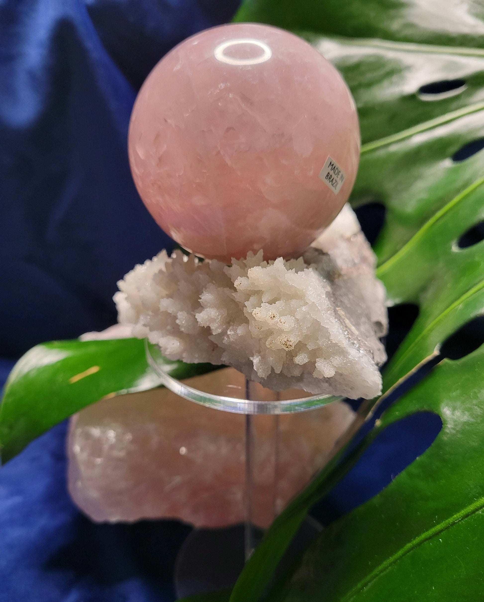 Star Rose Quartz Sphere | High Quality Crystal from Brazil | 63mm | Crystal Collector | Heart Chakra | Birthday or Valentines Day Love Gift