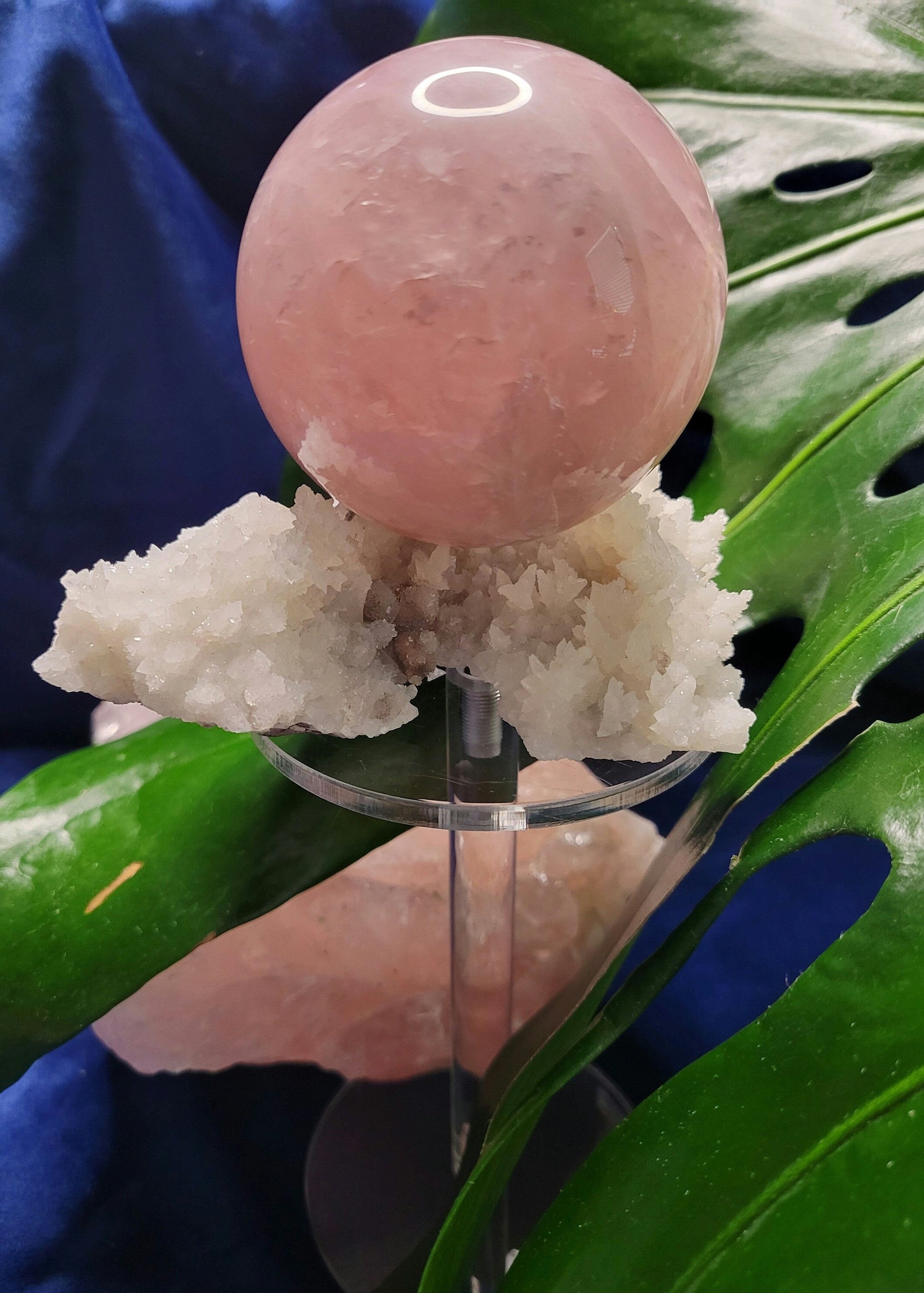 Star Rose Quartz Sphere | High Quality Crystal from Brazil | 63mm | Crystal Collector | Heart Chakra | Birthday or Valentines Day Love Gift