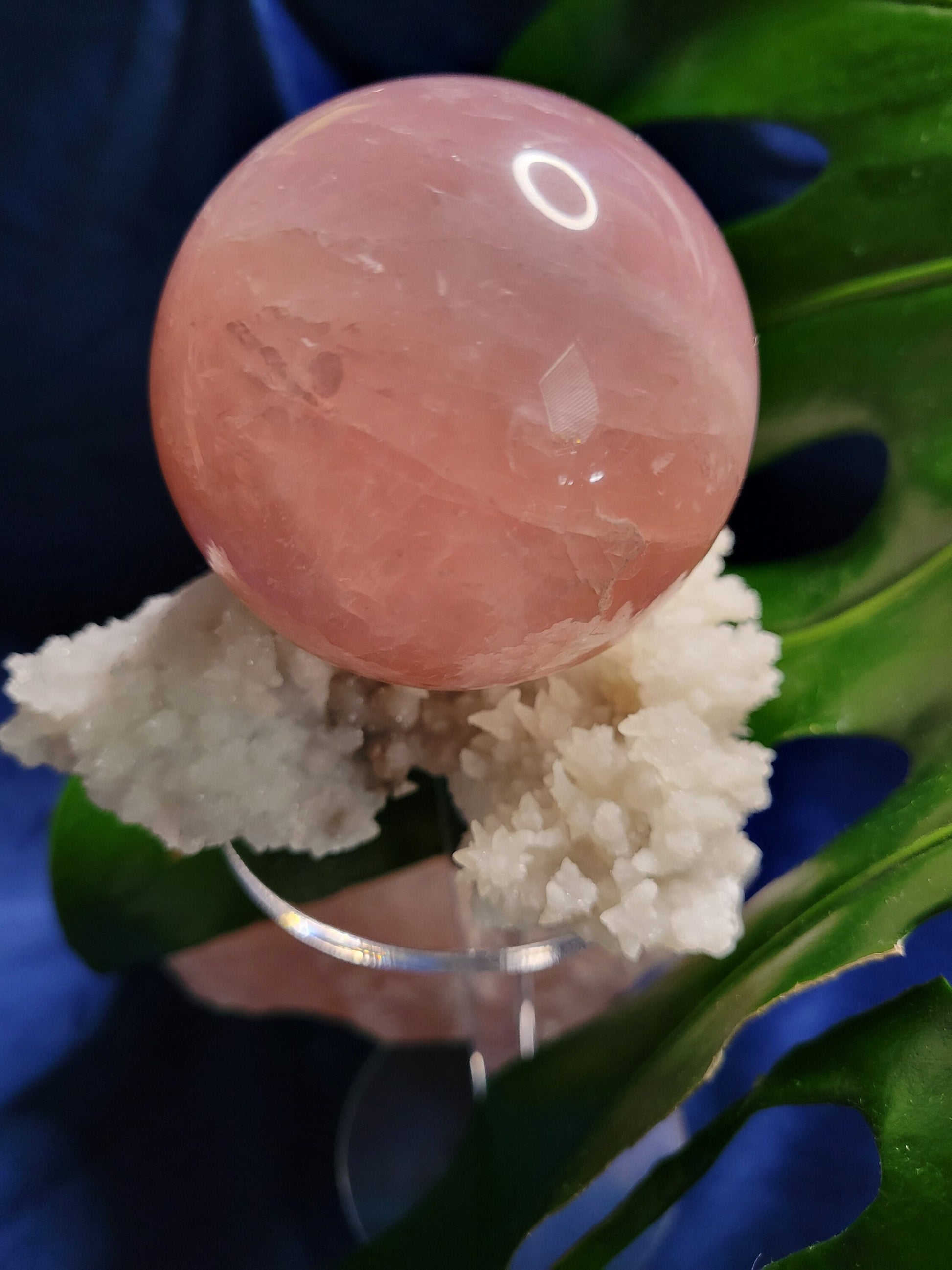 Stunning Gemmy Star Rose Quartz Sphere from Brazil - 62mm - High Quality - Pretty in Pink - Crystal Collector - Home Decor - Gift