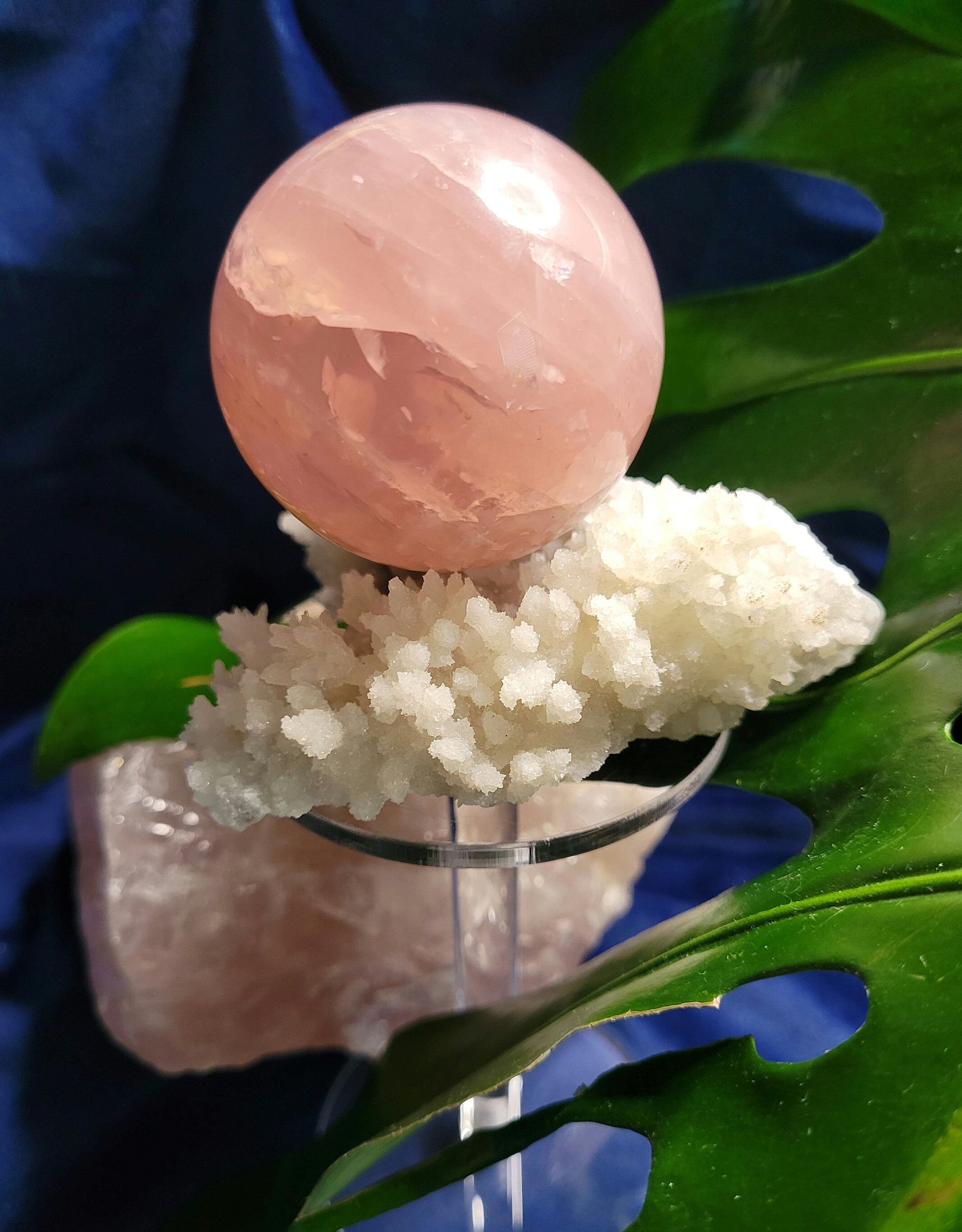 Star Rose Quartz Sphere | High Quality Crystal from Brazil | 54mm | Crystal Collector | Heart Chakra | Birthday or Valentines Day Love Gift