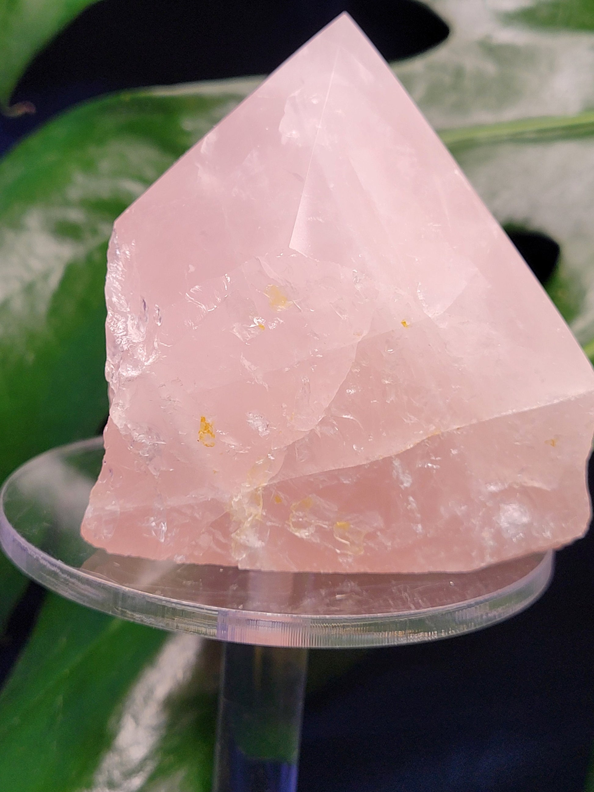 Rose Quartz Point from Brazil | HQ Half Polished 306g | Heart Chakra Meditation Tool | Birthday or Valentines Day Love Gift | Pastel Pink