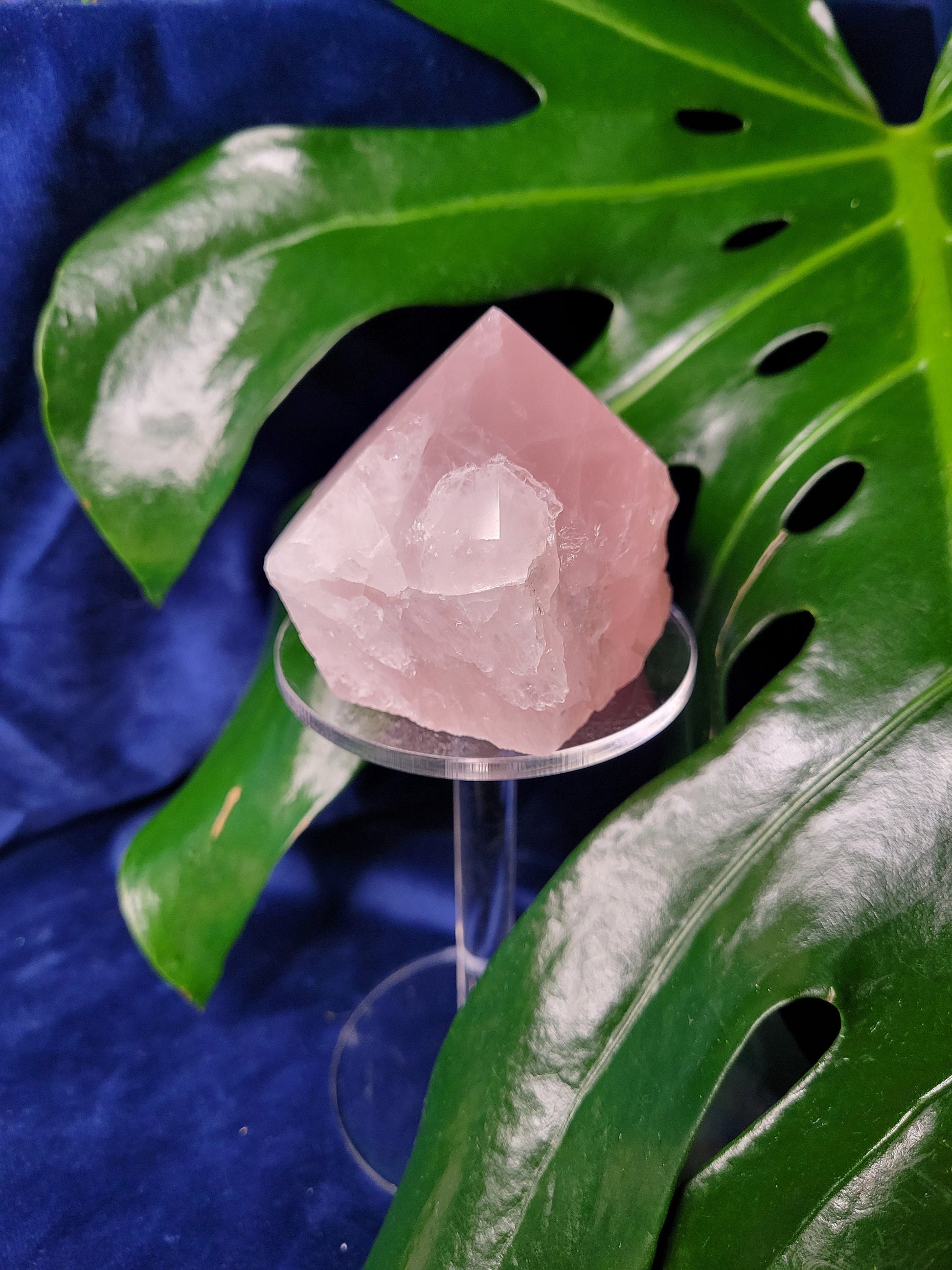 Rose Quartz Point from Brazil | HQ Half Polished 272g | Heart Chakra Meditation Tool | Birthday or Valentines Day Love Gift | Pastel Pink