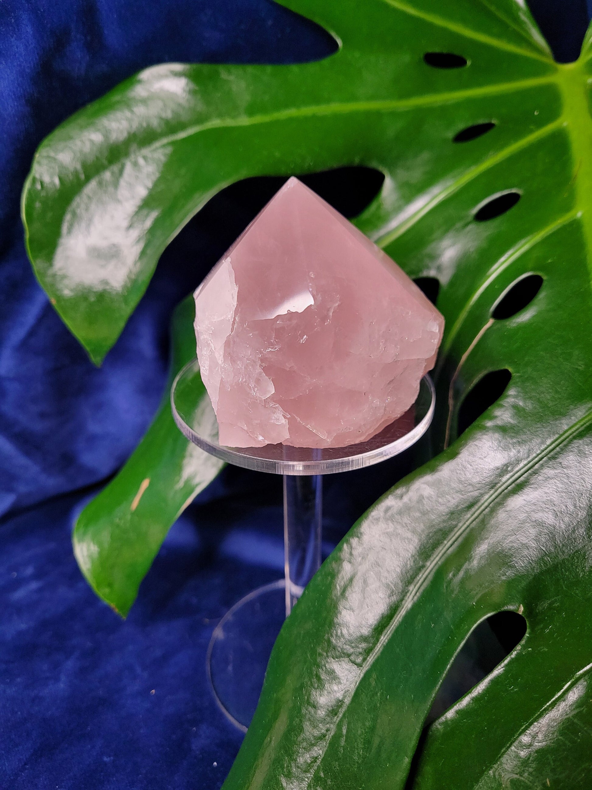 Rose Quartz Point from Brazil | HQ Half Polished 272g | Heart Chakra Meditation Tool | Birthday or Valentines Day Love Gift | Pastel Pink