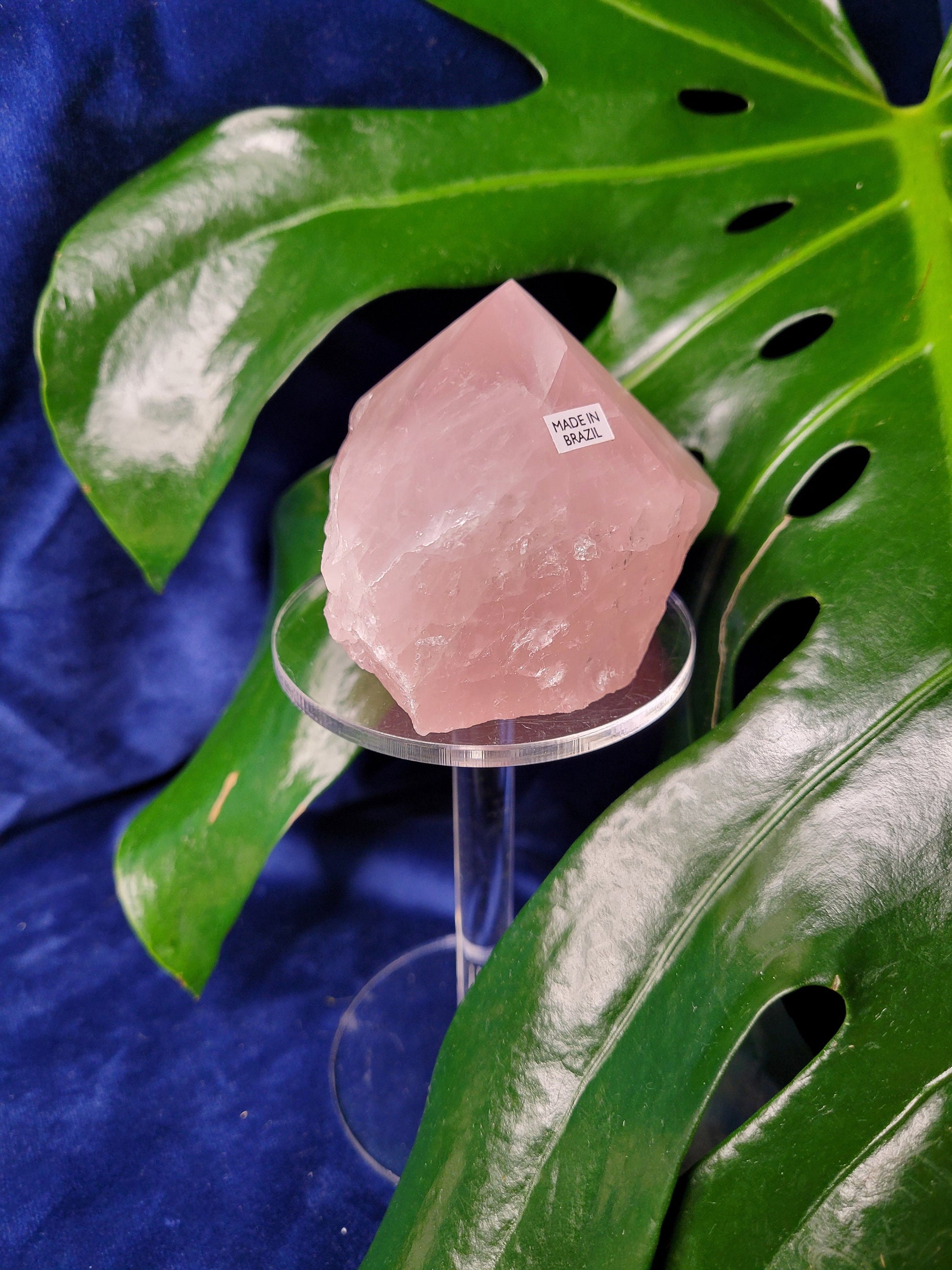 Rose Quartz Point from Brazil | HQ Half Polished 272g | Heart Chakra Meditation Tool | Birthday or Valentines Day Love Gift | Pastel Pink