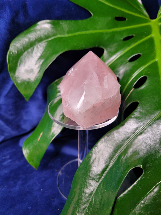 Rose Quartz Point from Brazil | HQ Half Polished 272g | Heart Chakra Meditation Tool | Birthday or Valentines Day Love Gift | Pastel Pink