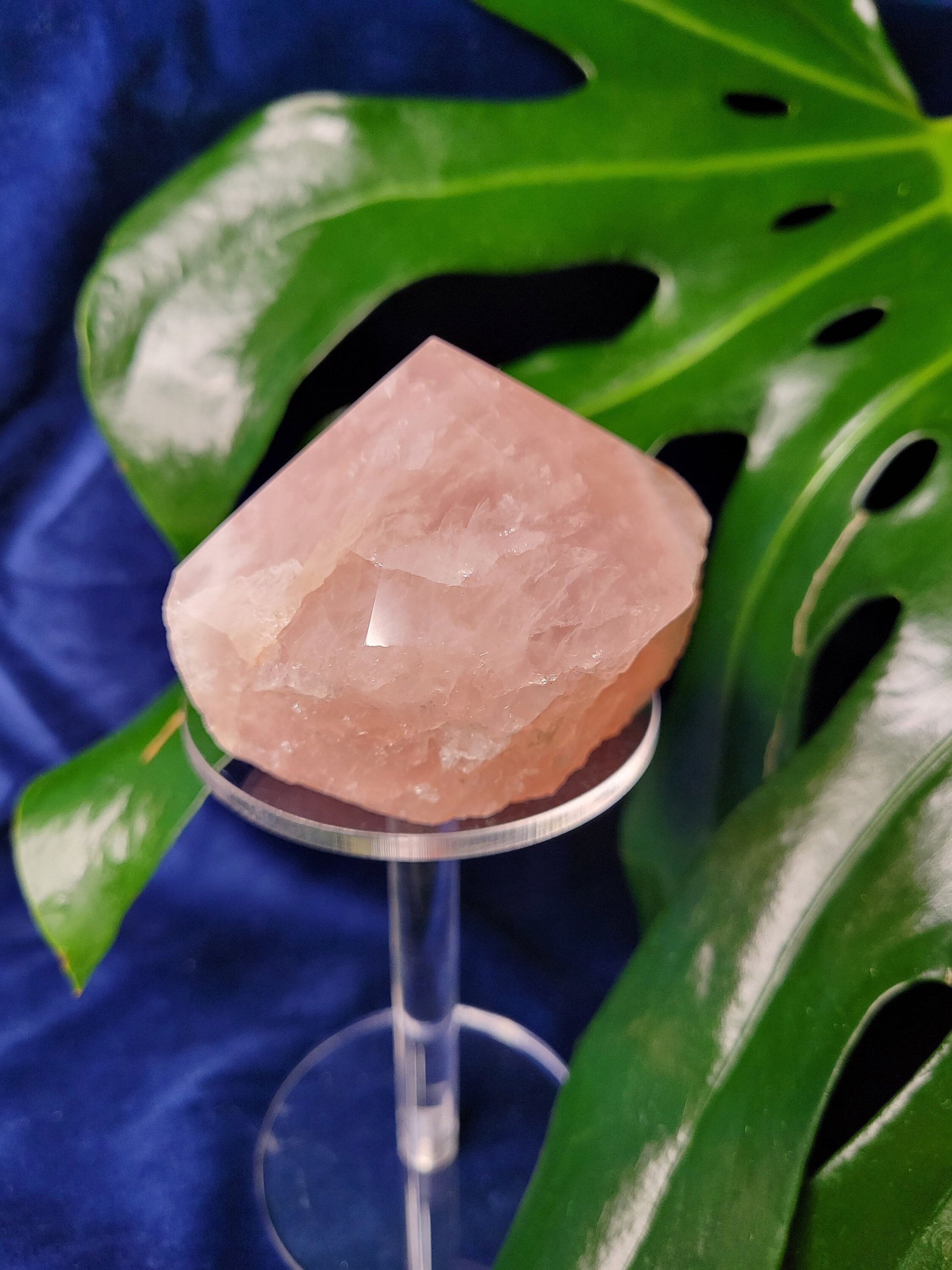 Rose Quartz Point from Brazil | HQ Half Polished 303g | Heart Chakra Meditation Tool | Birthday or Valentines Day Love Gift | Pastel Pink