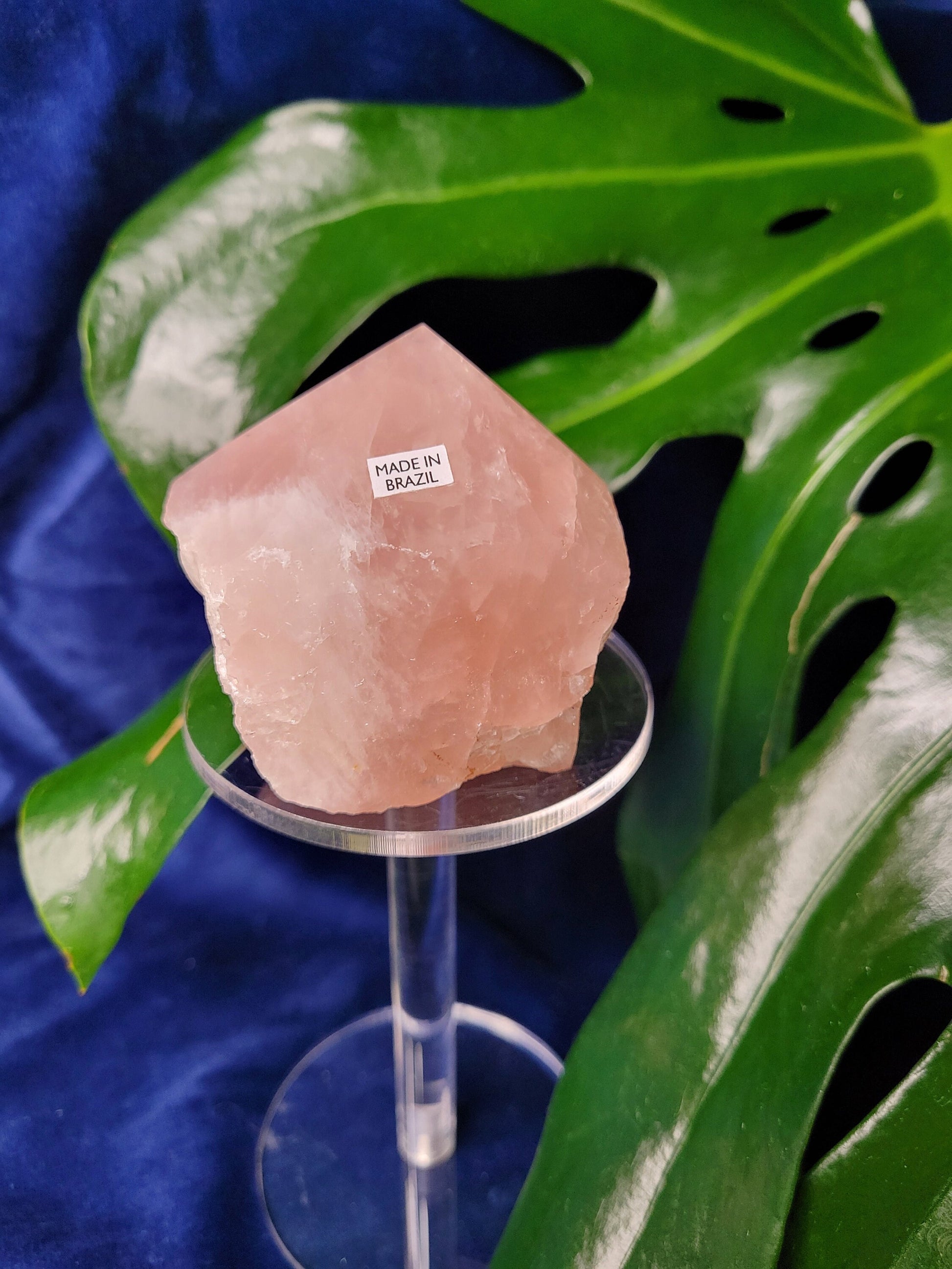 Rose Quartz Point from Brazil | HQ Half Polished 303g | Heart Chakra Meditation Tool | Birthday or Valentines Day Love Gift | Pastel Pink