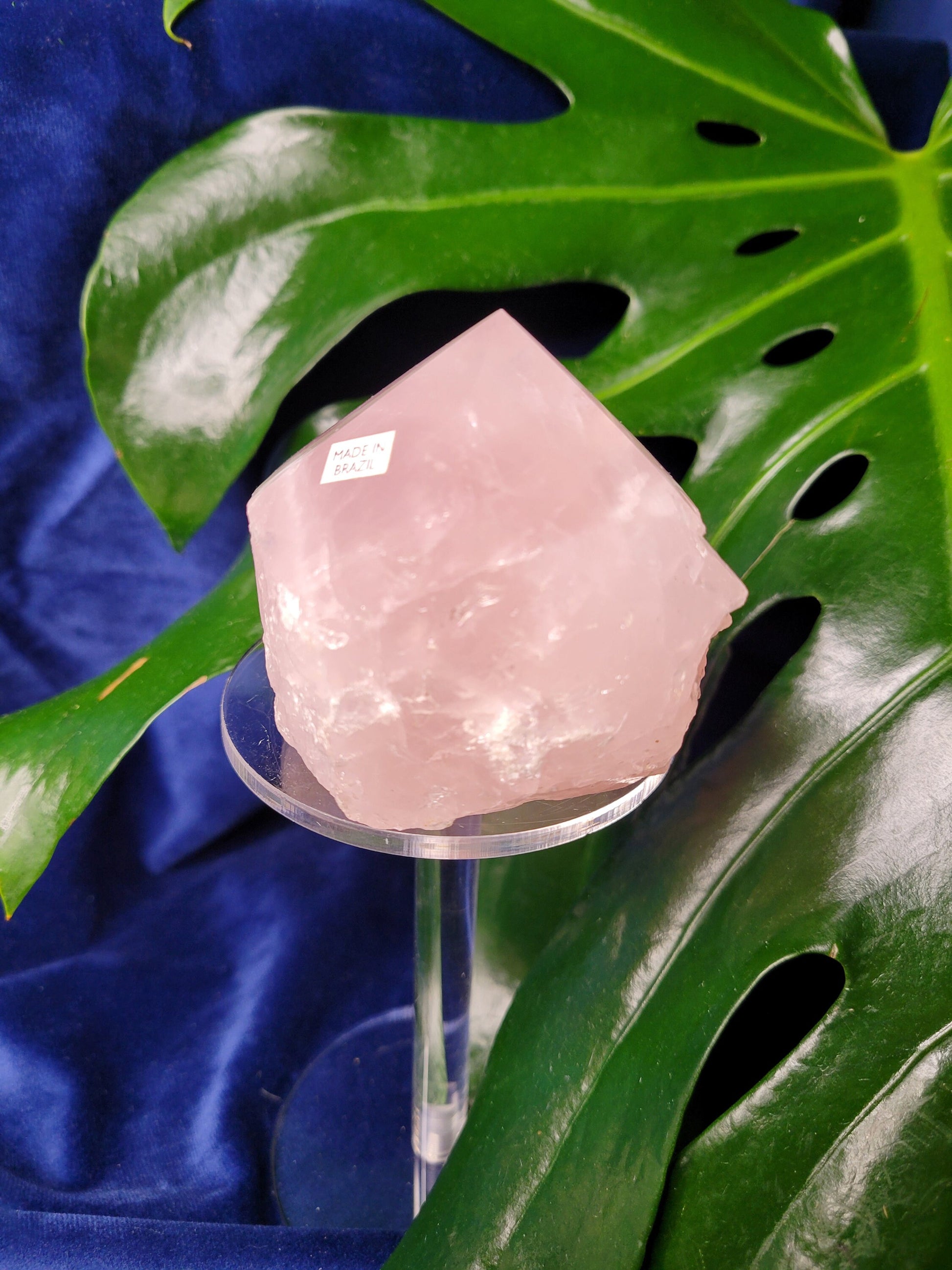 Rose Quartz Point from Brazil | HQ Half Polished 309g | Heart Chakra Meditation Tool | Birthday or Valentines Day Love Gift | Pastel Pink