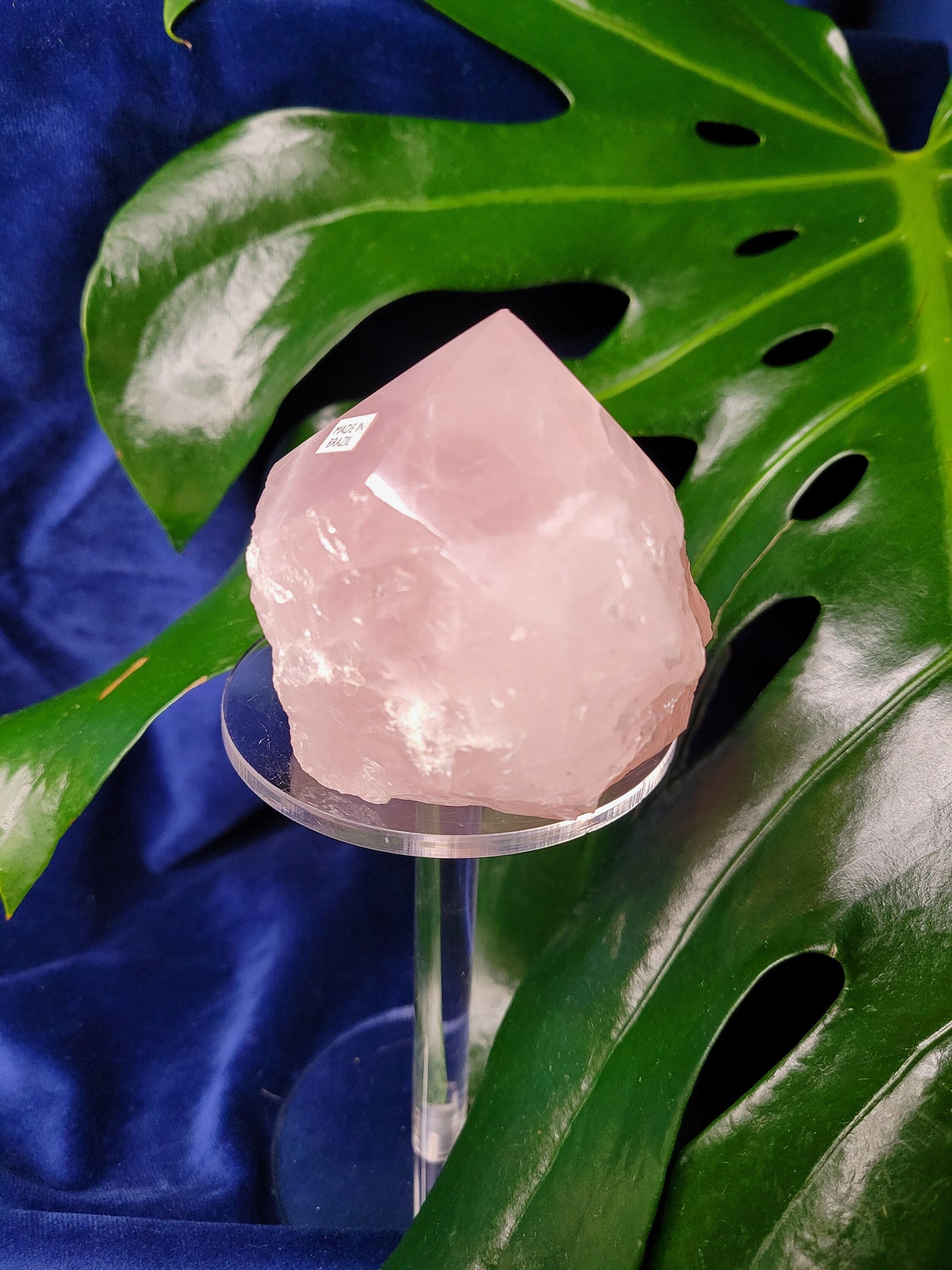 Rose Quartz Point from Brazil | HQ Half Polished 309g | Heart Chakra Meditation Tool | Birthday or Valentines Day Love Gift | Pastel Pink