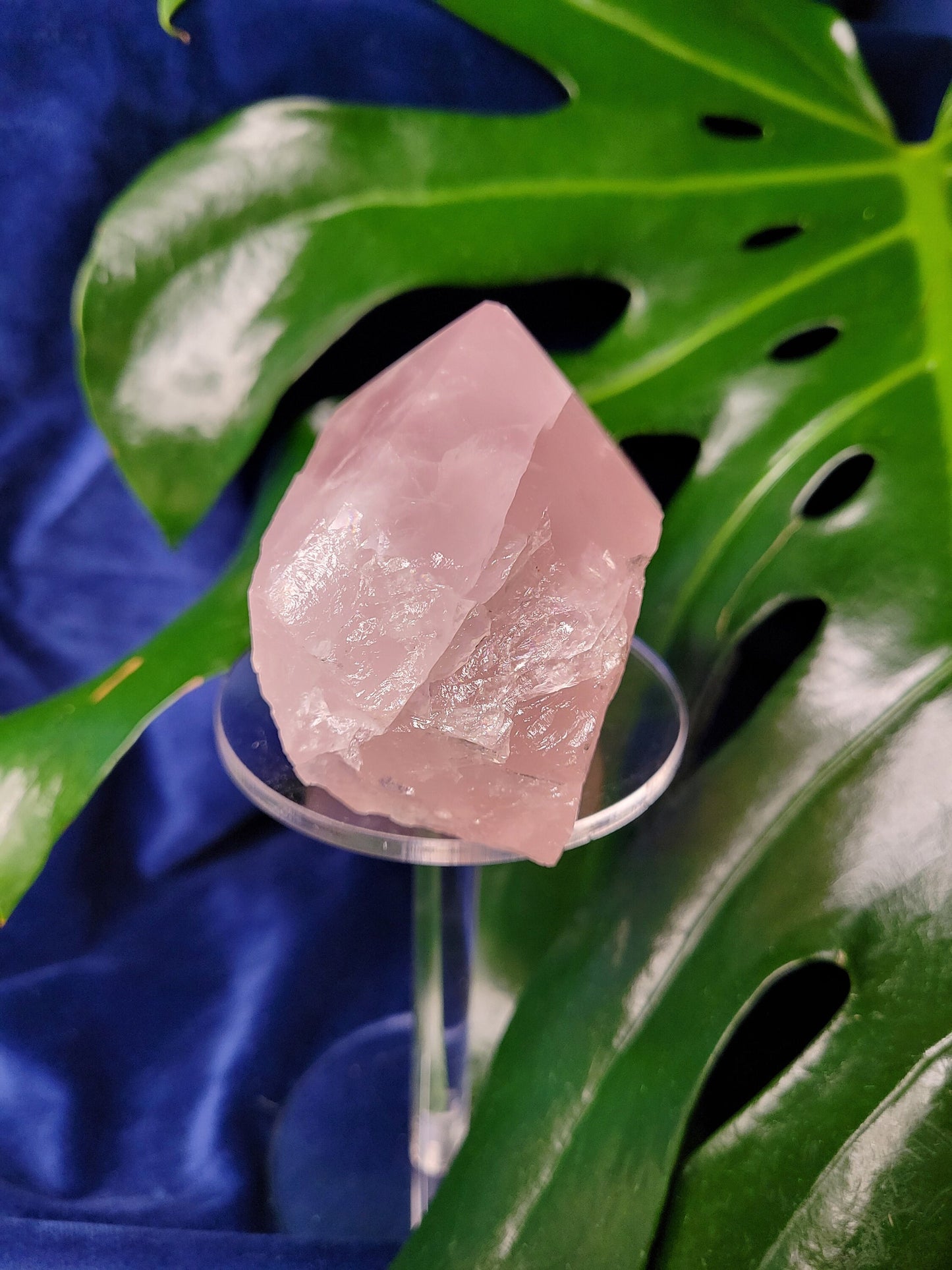 Rose Quartz Point from Brazil | HQ Half Polished 309g | Heart Chakra Meditation Tool | Birthday or Valentines Day Love Gift | Pastel Pink