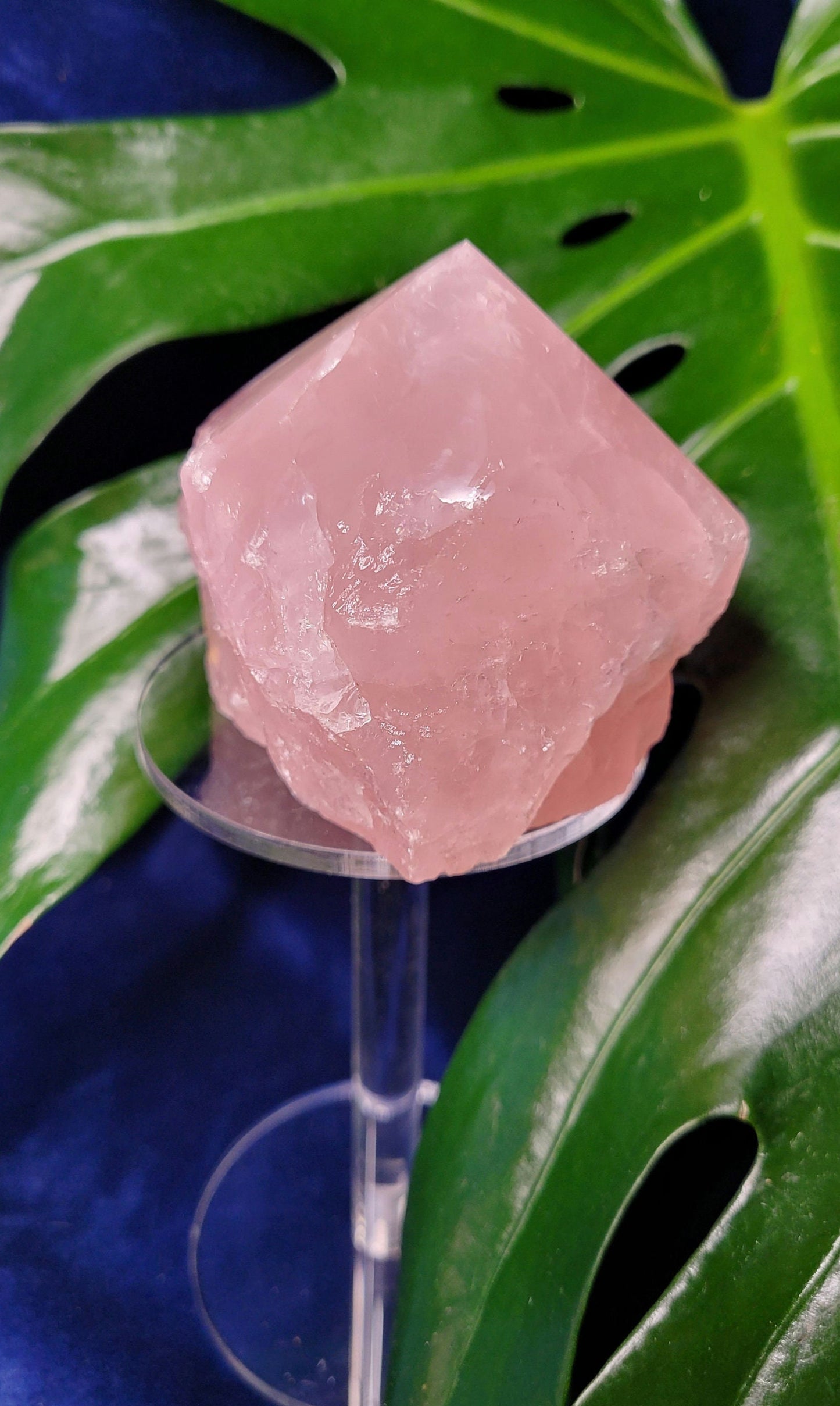 Rose Quartz Point from Brazil | HQ Half Polished 391g | Heart Chakra Meditation Tool | Birthday or Valentines Day Love Gift | Pastel Pink