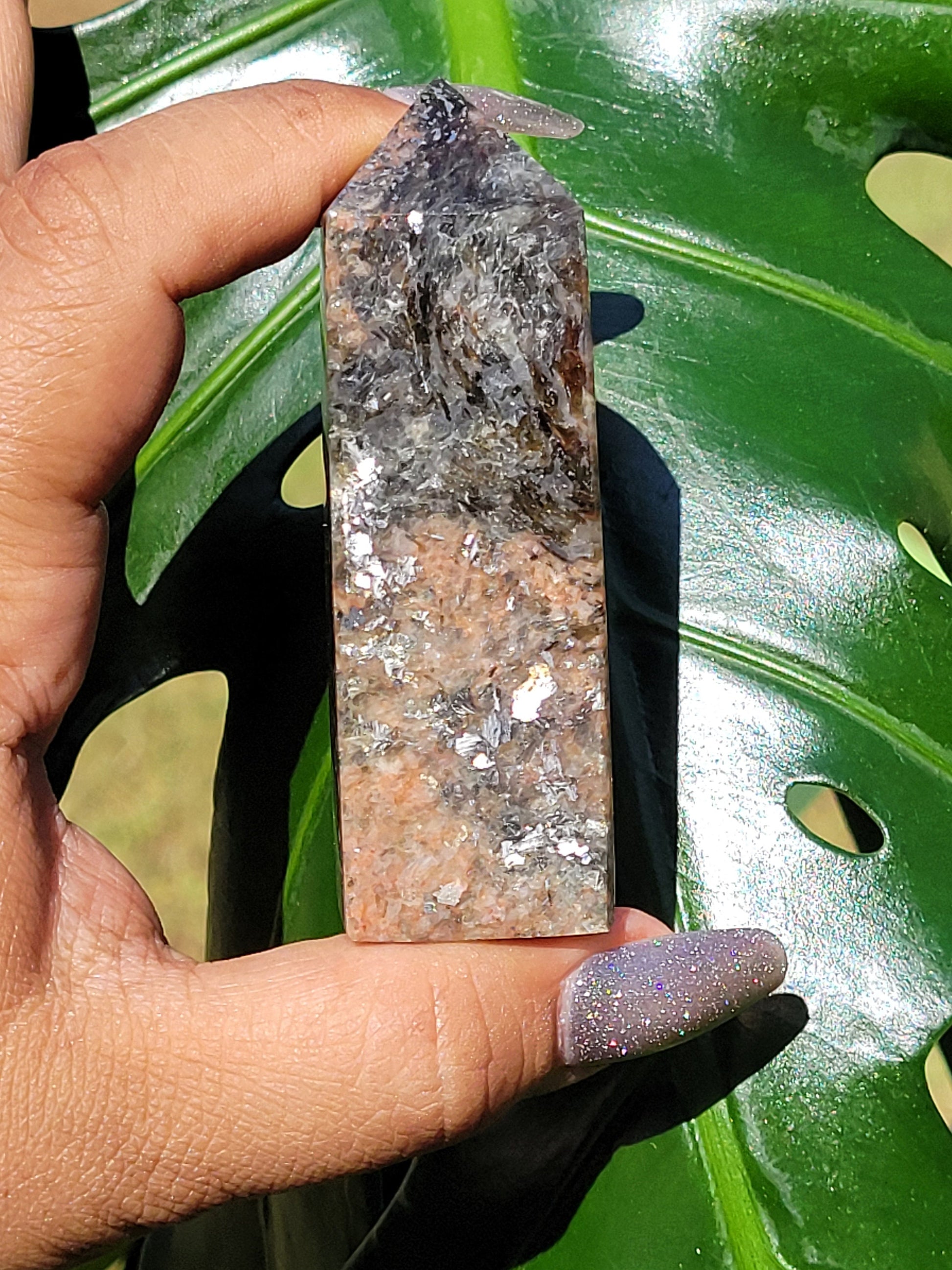 Sunstone with Mica Obelisk - Crystal Collector - Crystal Towers - Gift