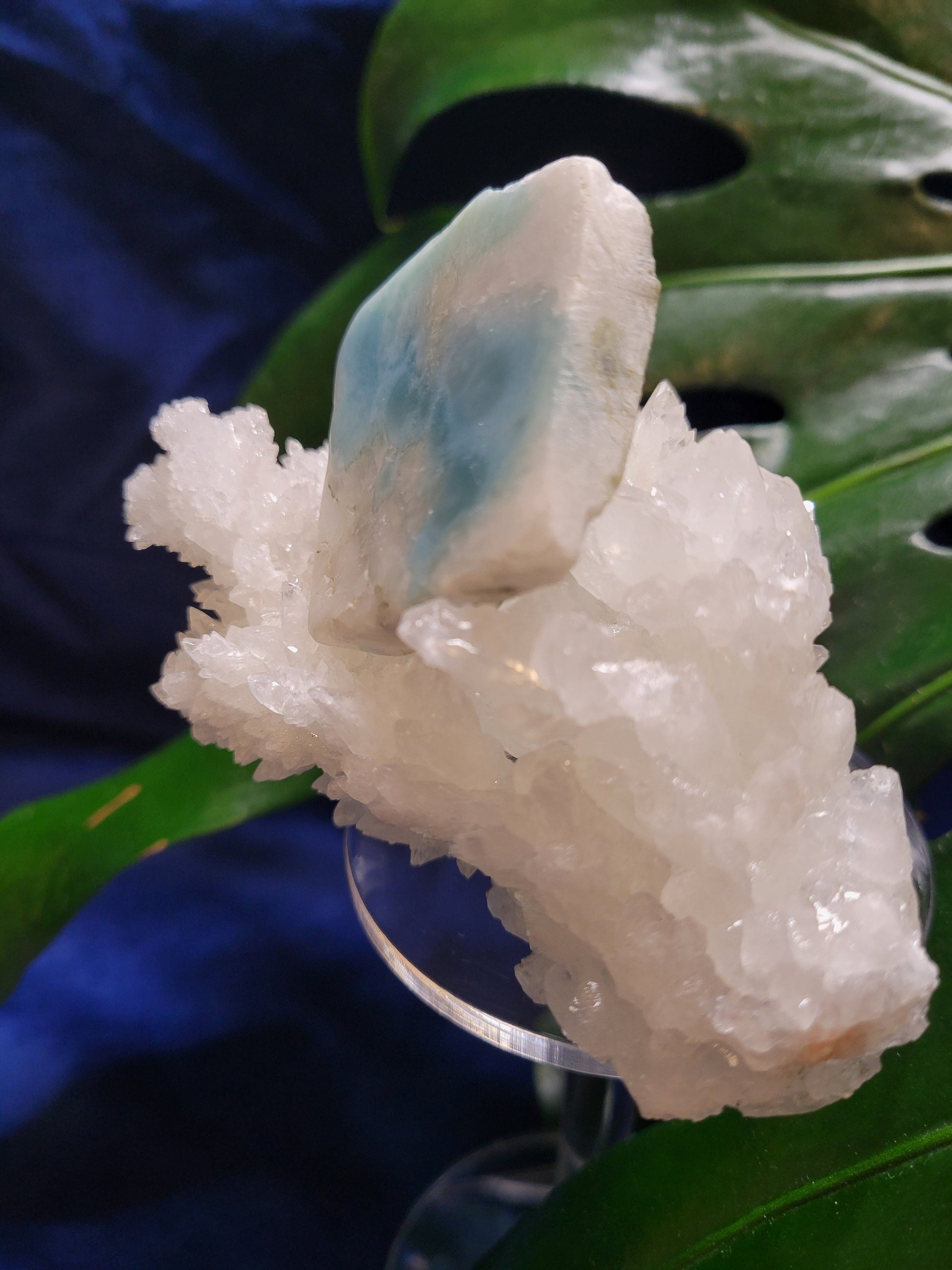 Gorgeous Larimar Crystal Slab - Dominican Republic - Blue - White - Ocean - Crystal Collector - Home Decor - Anniversary - Birthday - Gift