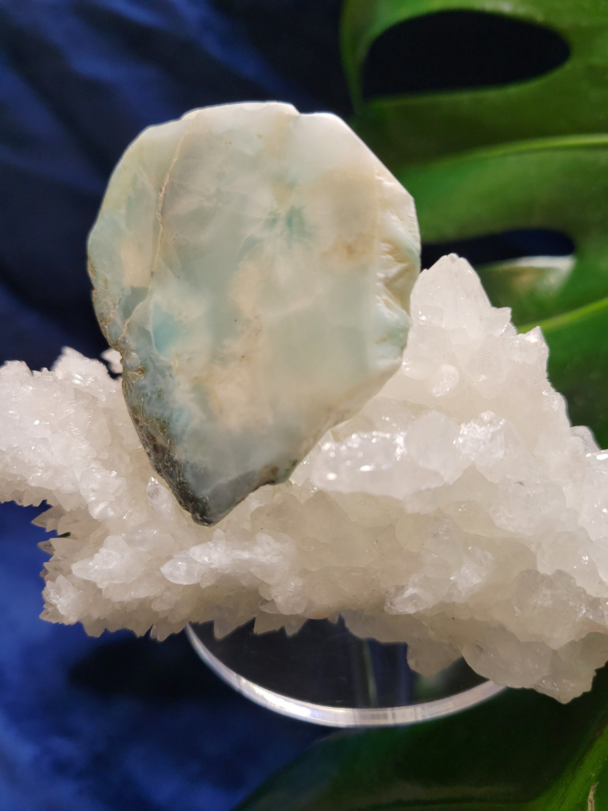 Gorgeous Larimar Crystal Slab - Dominican Republic - Blue - White - Ocean - Crystal Collector - Home Decor - Anniversary - Birthday - Gift