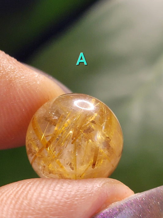 Golden Rutile Quartz Mini Spheres from Brazil - Gold - Clear - White - Birthday - Anniversary - Accessories - Love - Gift