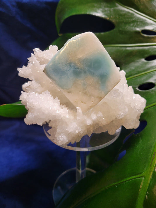 Gorgeous Larimar Crystal Slab - Dominican Republic - Blue - White - Ocean - Crystal Collector - Home Decor - Anniversary - Birthday - Gift