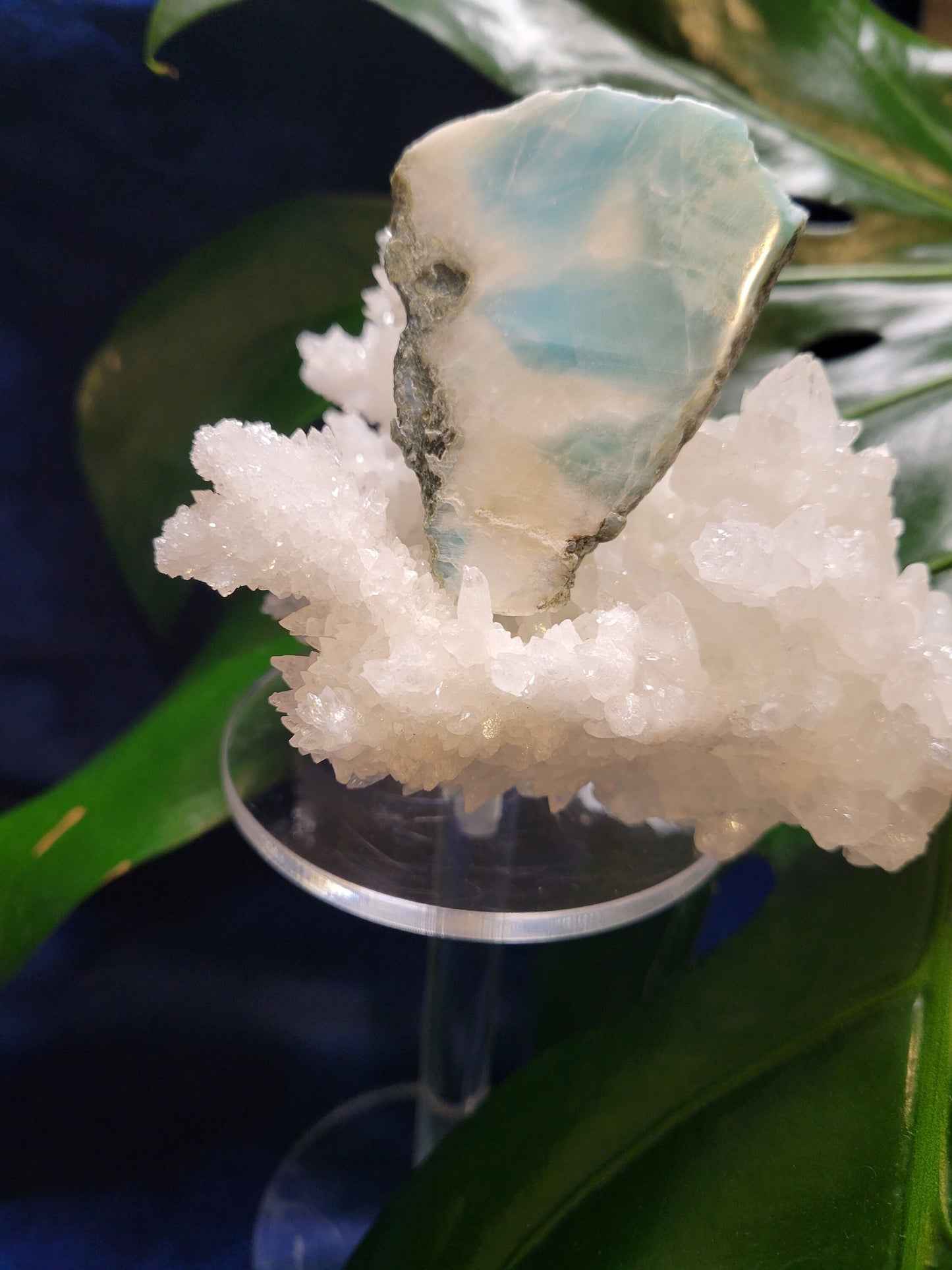 Gorgeous Larimar Crystal Slab - Dominican Republic - Blue - White - Ocean - Crystal Collector - Home Decor - Anniversary - Birthday - Gift