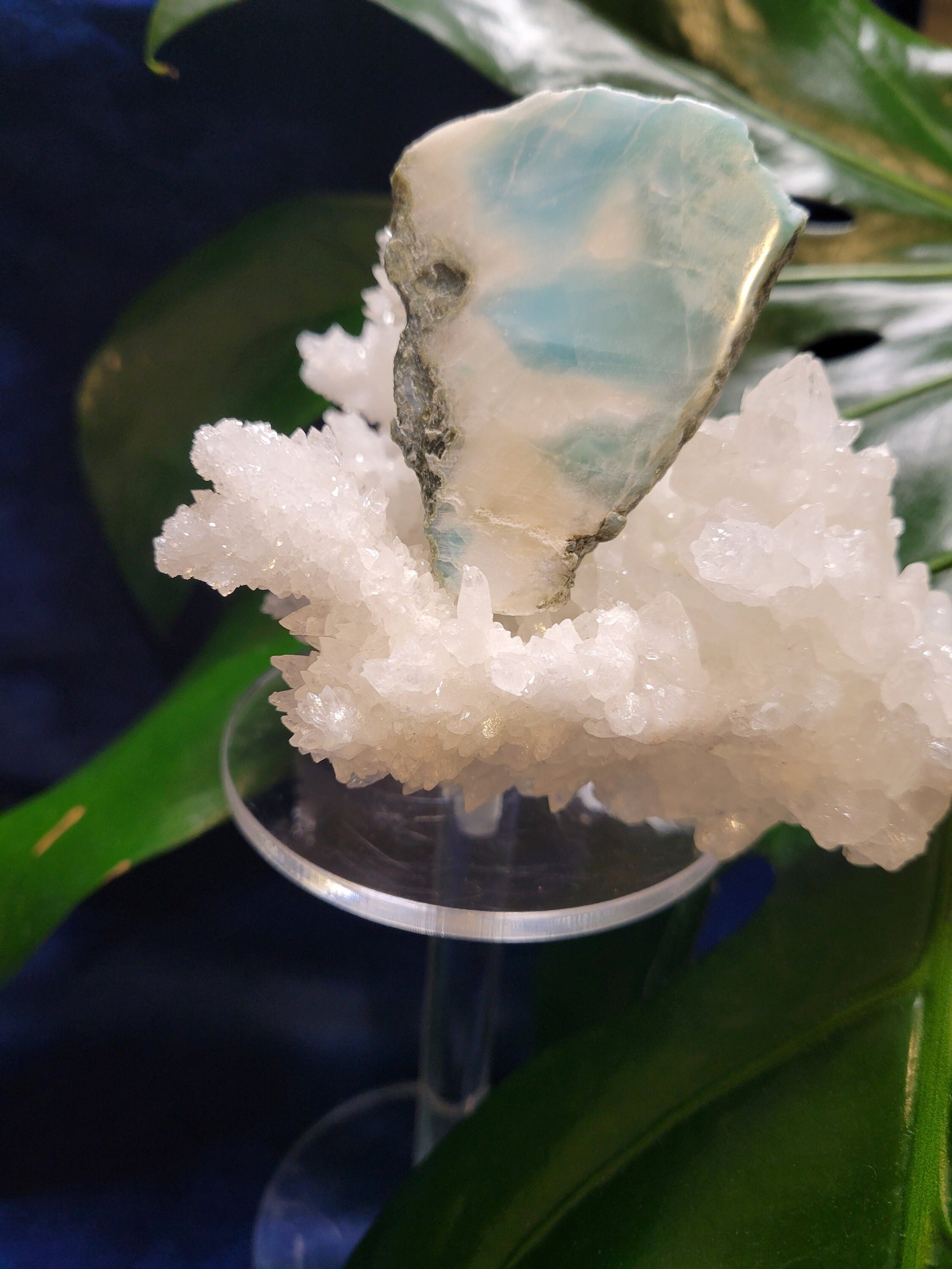 Gorgeous Larimar Crystal Slab - Dominican Republic - Blue - White - Ocean - Crystal Collector - Home Decor - Anniversary - Birthday - Gift