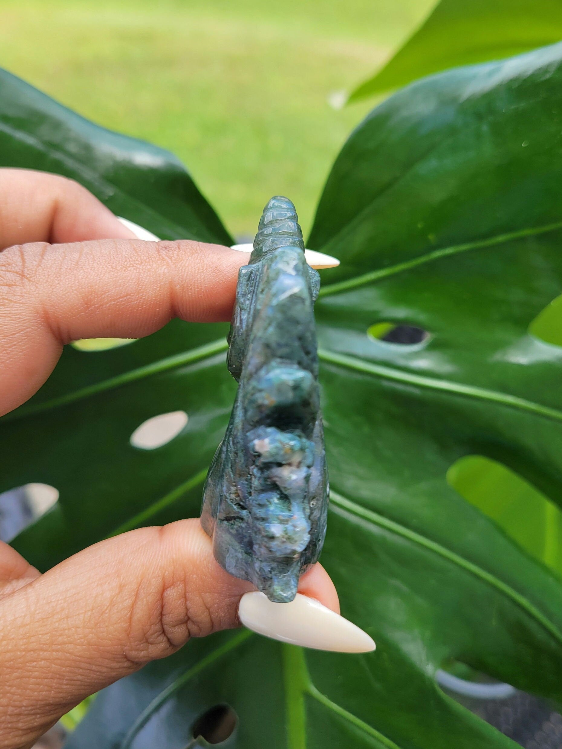 Moss Agate Unicorn Crystal Carving - Crystal Collector - Master Carver - Gift - Luxury Home Decor