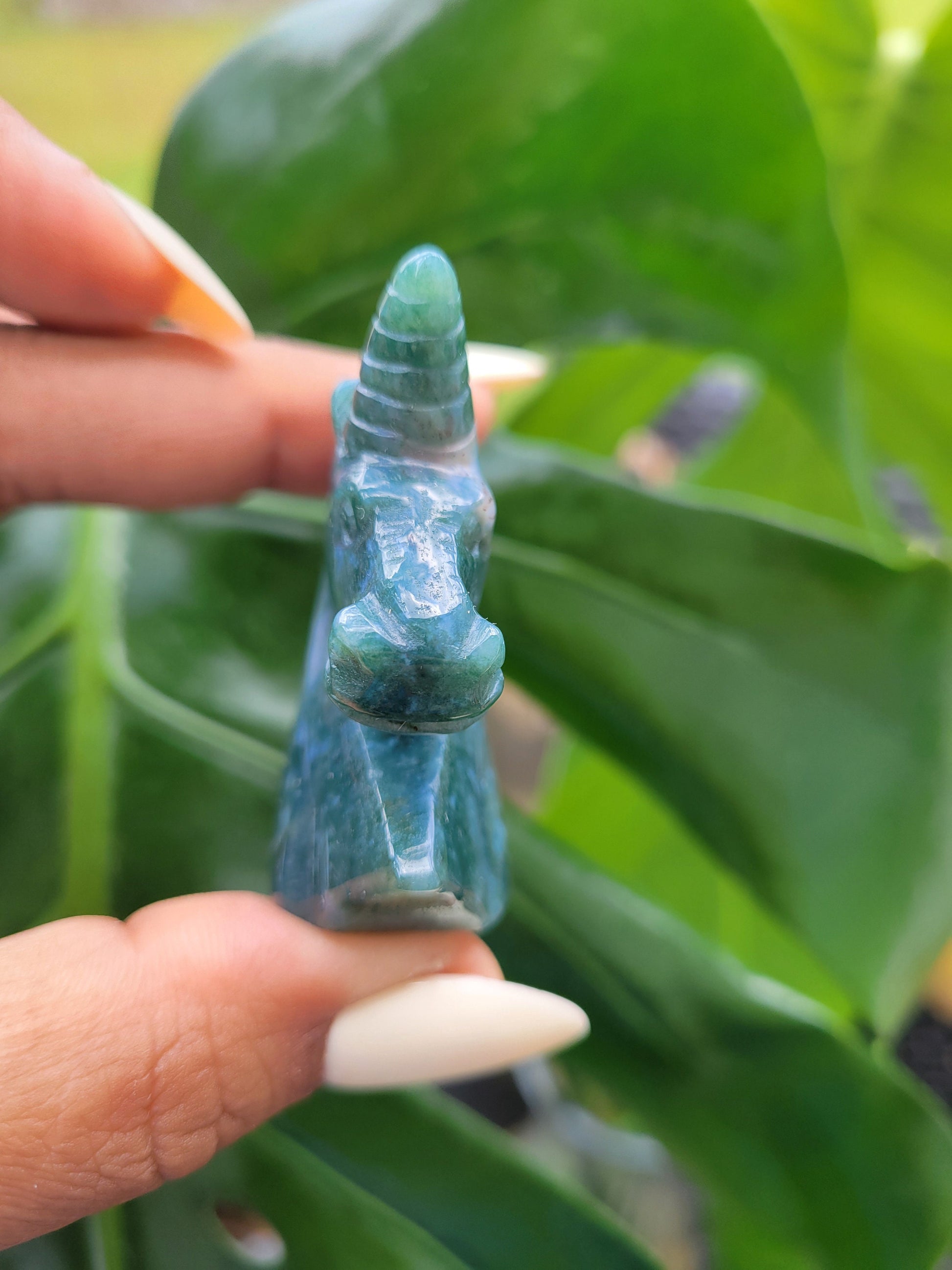 Moss Agate Unicorn Crystal Carving - Crystal Collector - Master Carver - Gift - Luxury Home Decor