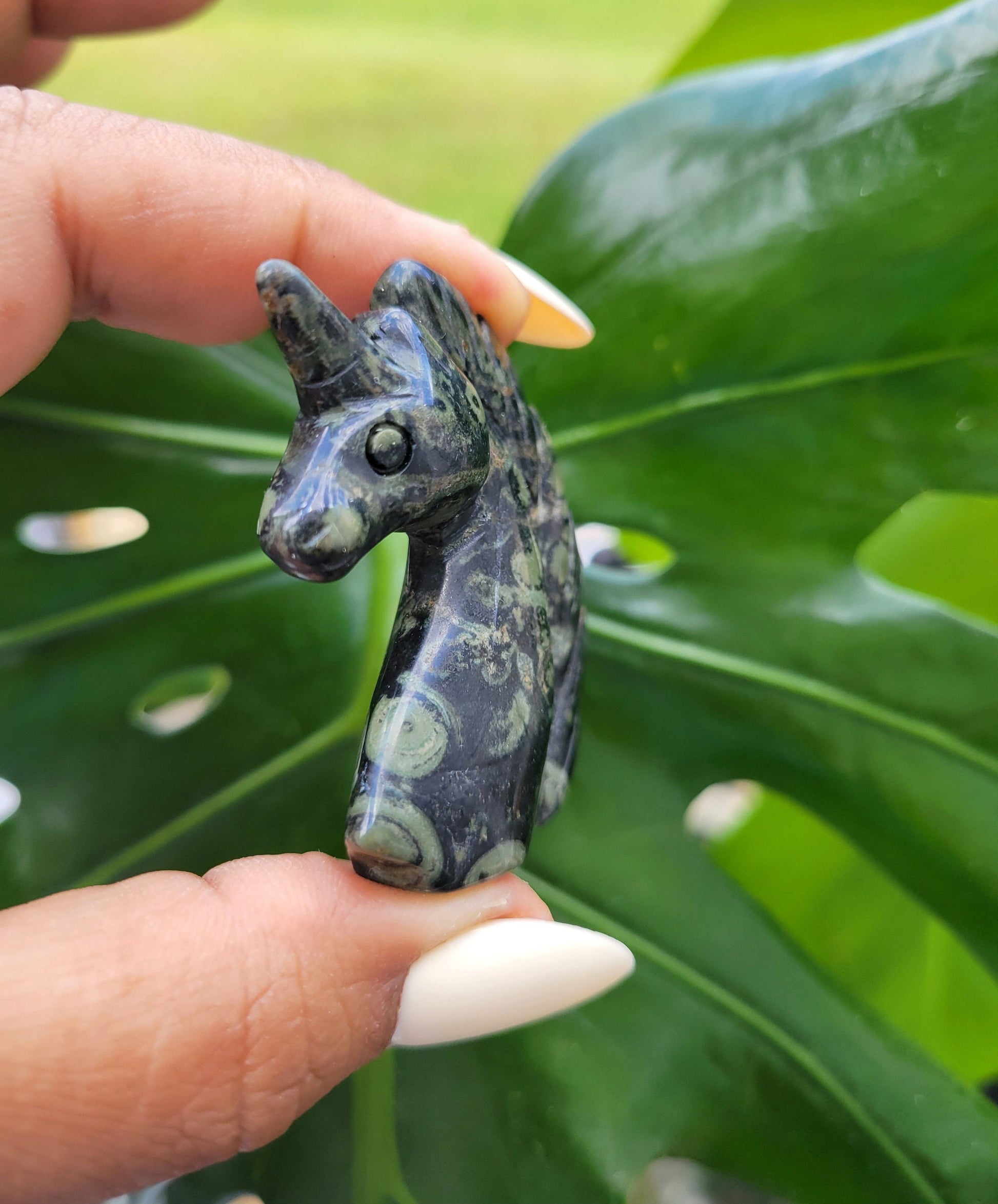 Kambaba Jasper Unicorn Crystal Carving - Master Carver - Home Decor - Gift - Crystal Collector