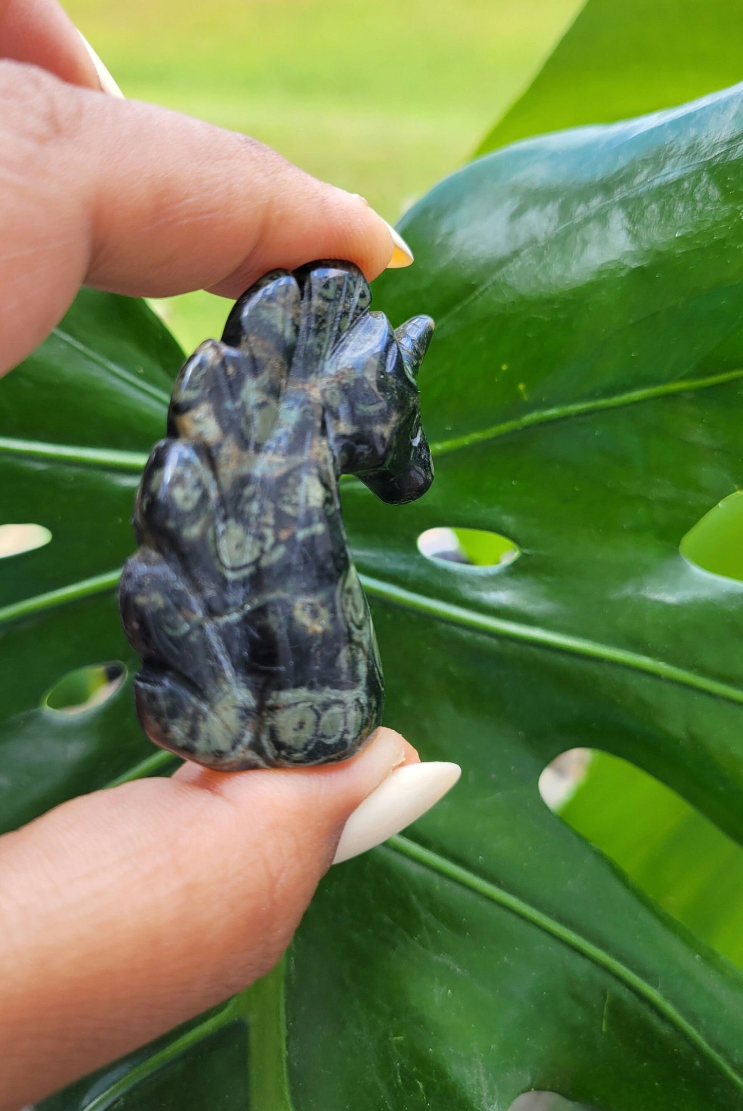 Kambaba Jasper Unicorn Crystal Carving - Master Carver - Home Decor - Gift - Crystal Collector