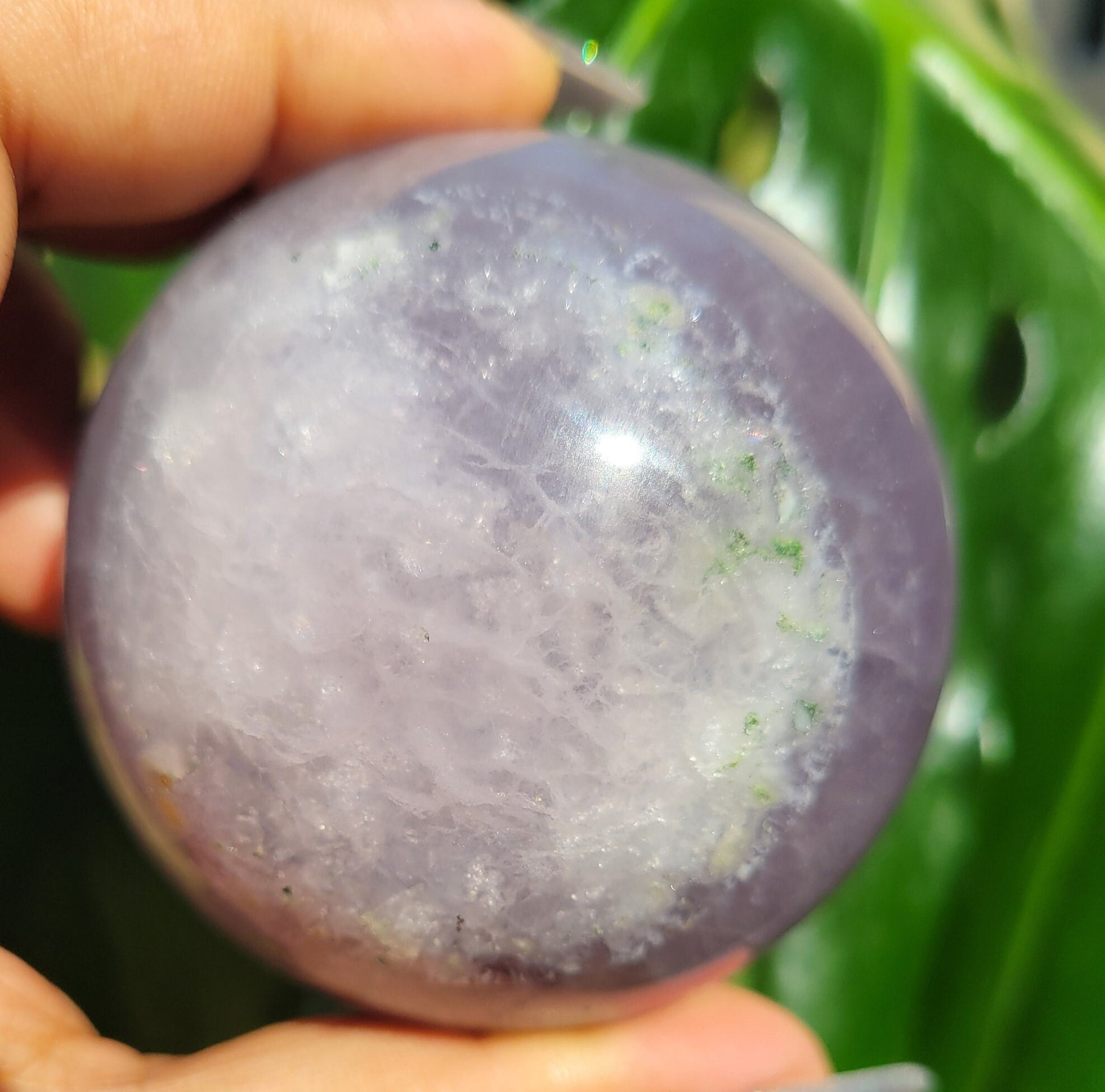 Bicolor Fluorite Sphere | 66mm - 2.6" | 1.1 lbs - 454 grams | Lavender & Green | Crystal Collector | Home Decor | Gift Ideas for you