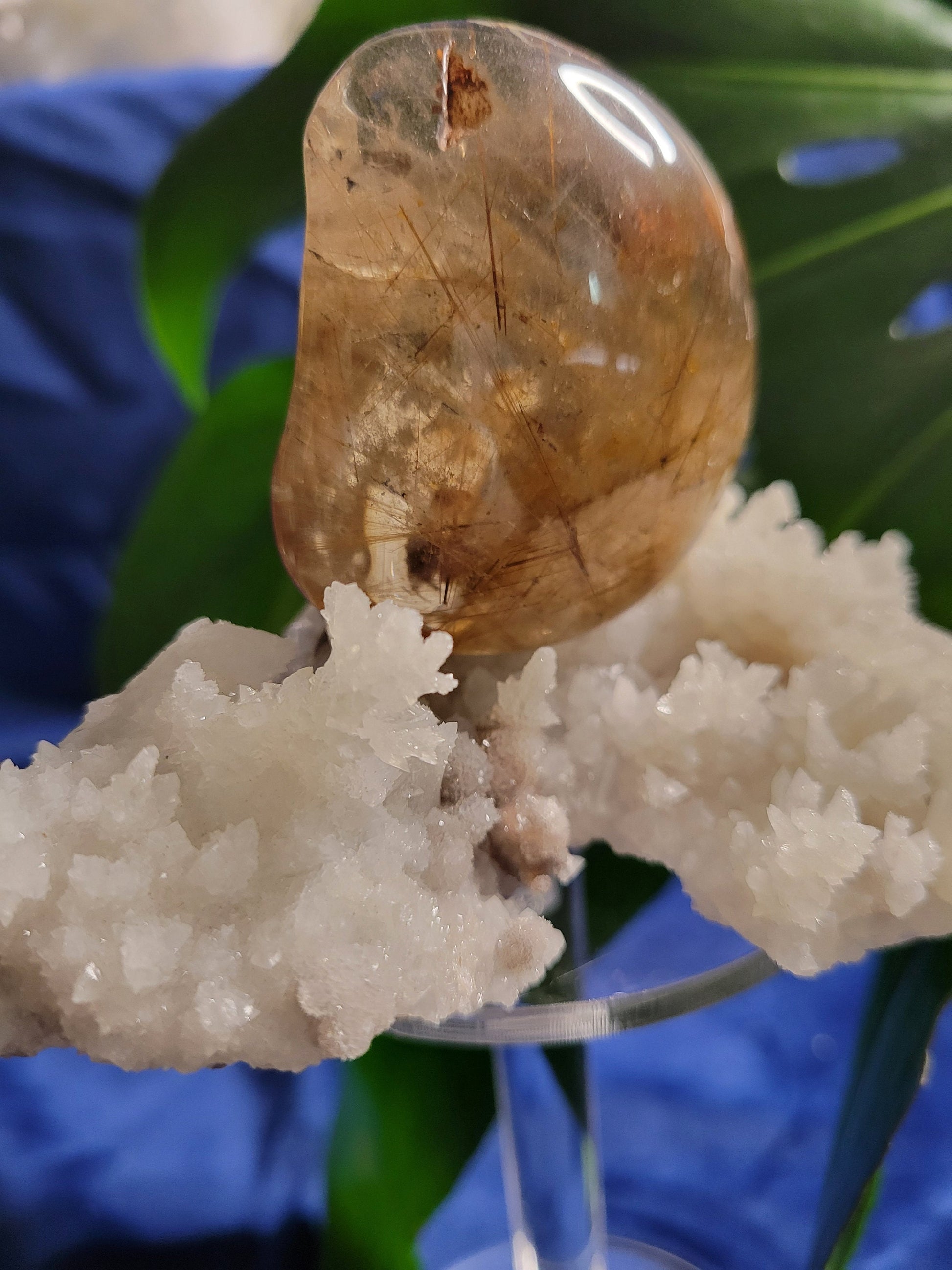 AAA Grade Stunning Smoky Quartz from Brazil - Copper & Gold Rutile Inclusions - Large Angel Lens - Birthday, Anniversary Gift - Home Decor