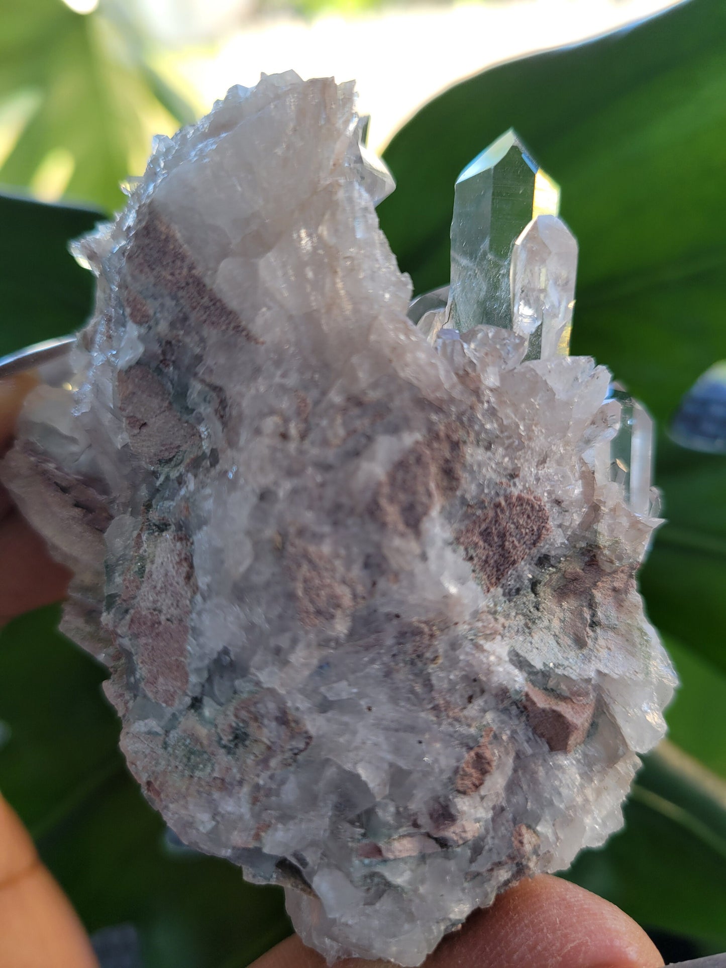 Stunning Pink Lemurian Colombian Quartz Cluster with Chlorite | Crystal Collector |High Quality | Home Decor|Heart Chakra|Love You Gift|Pink