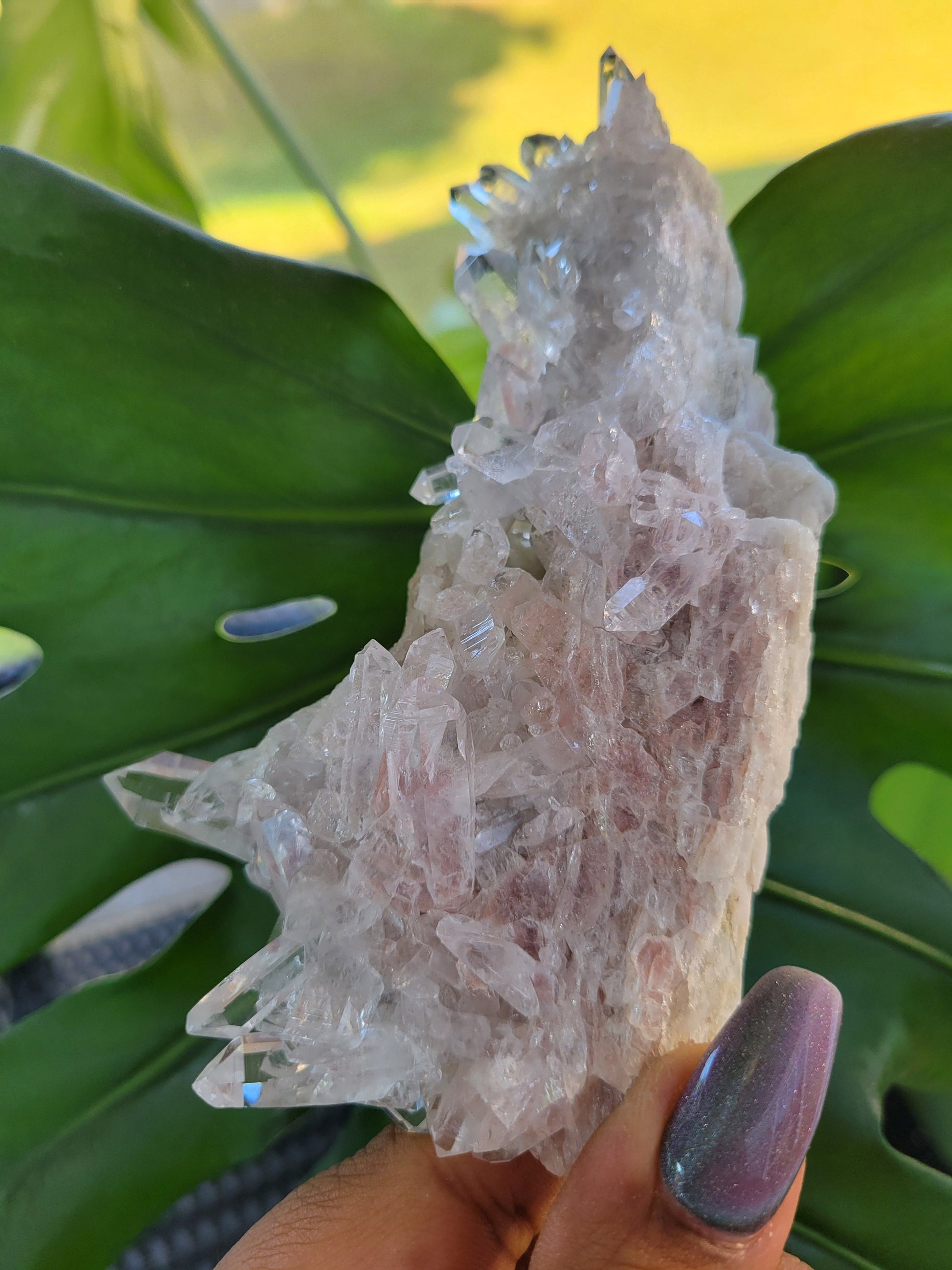Stunning Pink Lemurian Colombian Quartz Cluster | Crystal Collector | High Quality | Home Decor | Heart Chakra | Love You Gift | Pink