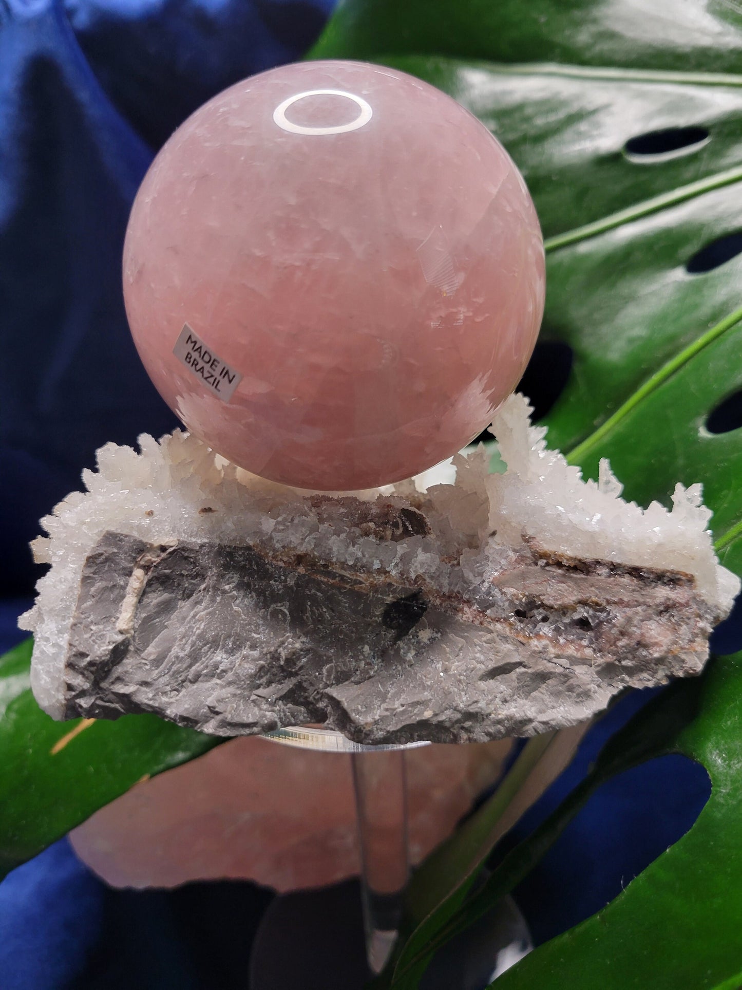 Star Rose Quartz Sphere | High Quality Crystal from Brazil | 63mm | Crystal Collector | Heart Chakra | Birthday or Valentines Day Love Gift